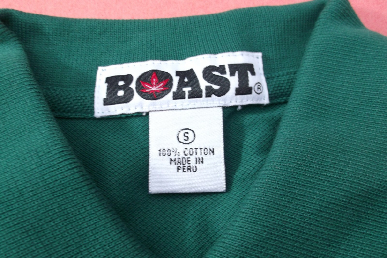 1 NWT BOAST Men’s Short Sleeve POLO SHIRT Small Forest Green W/Pot Leaf