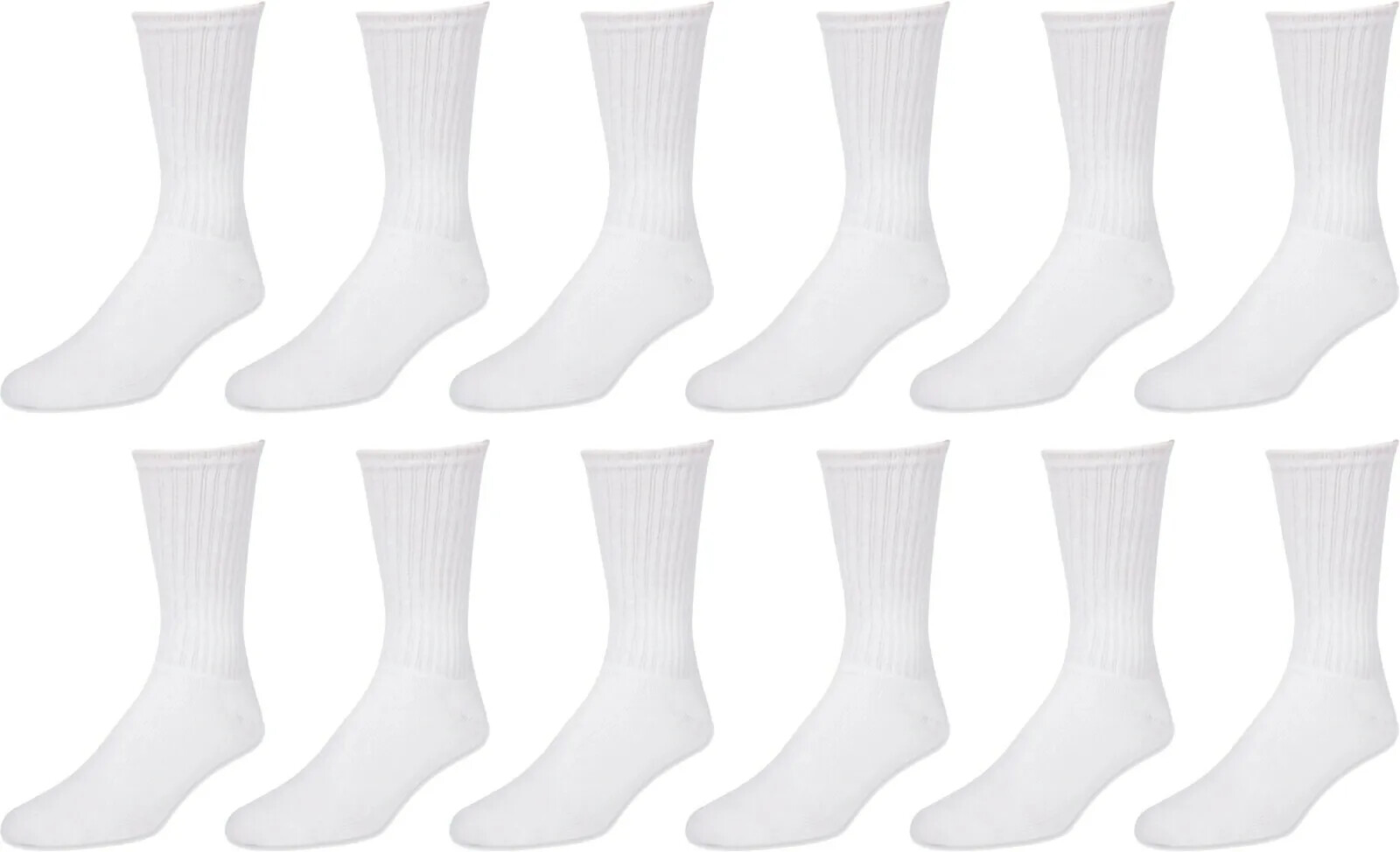 Wholesale Bulk Lot Men Solid White Sports Socks Casual Cotton Size 9-11 10-13