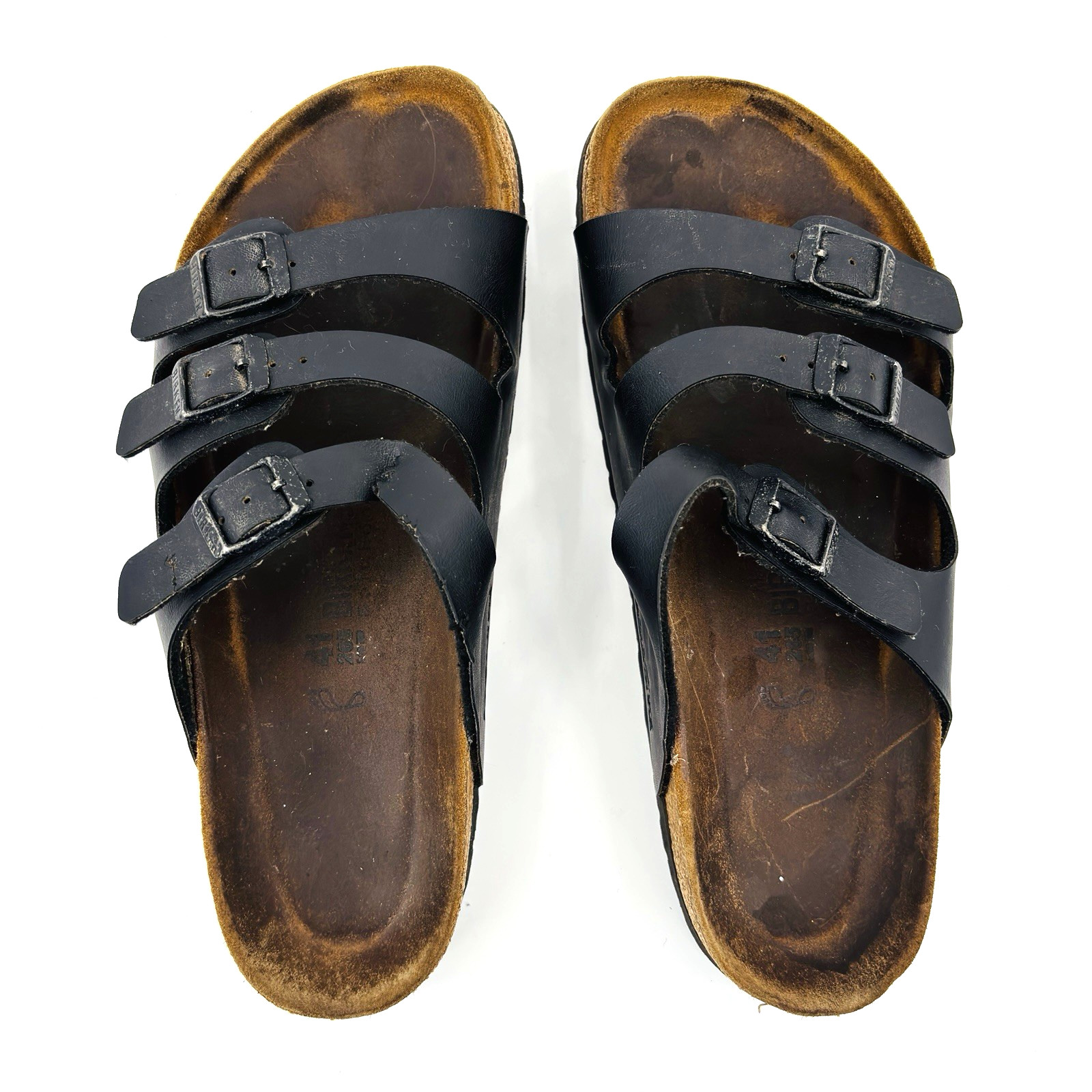 Soft Footbed Womens 10-10.5 41 Birkenstock Florida Black Birkoflor Slide Sandals