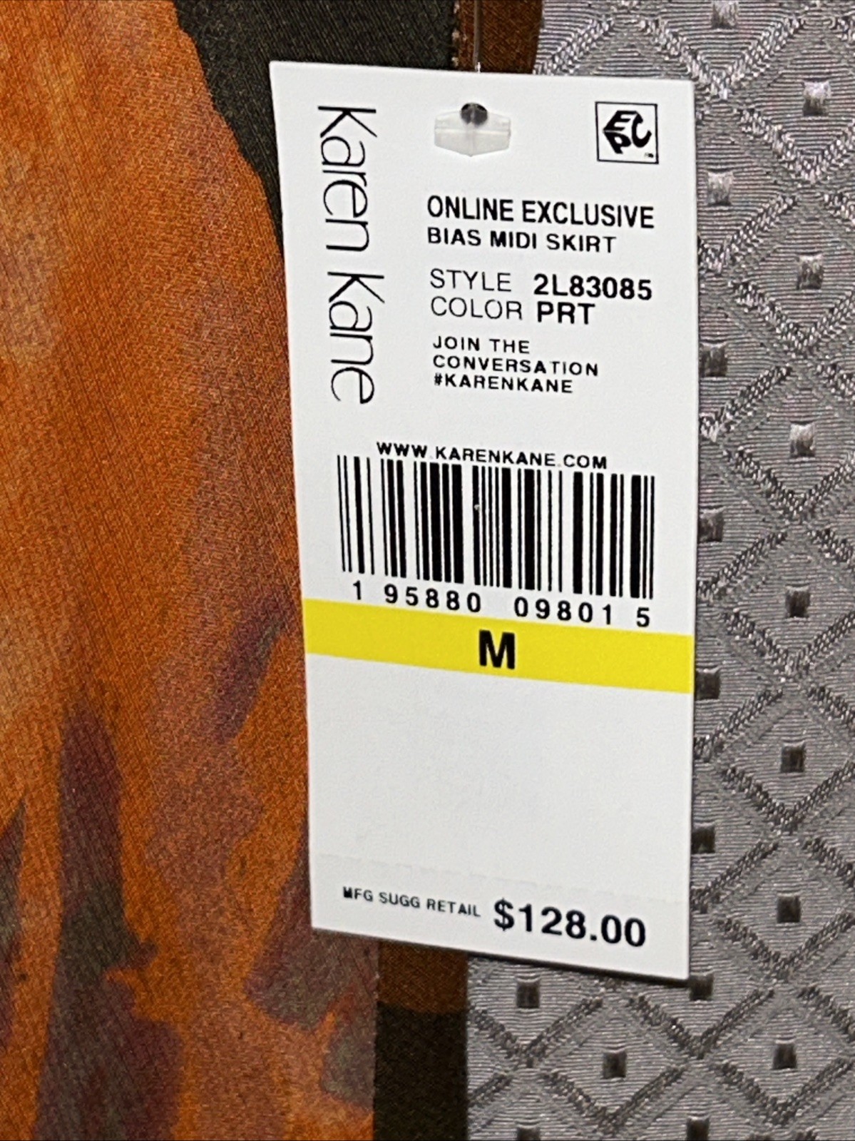 Karen Kane Abstract Geometric Print Midi Skirt Womens M NWT Elastic Waist