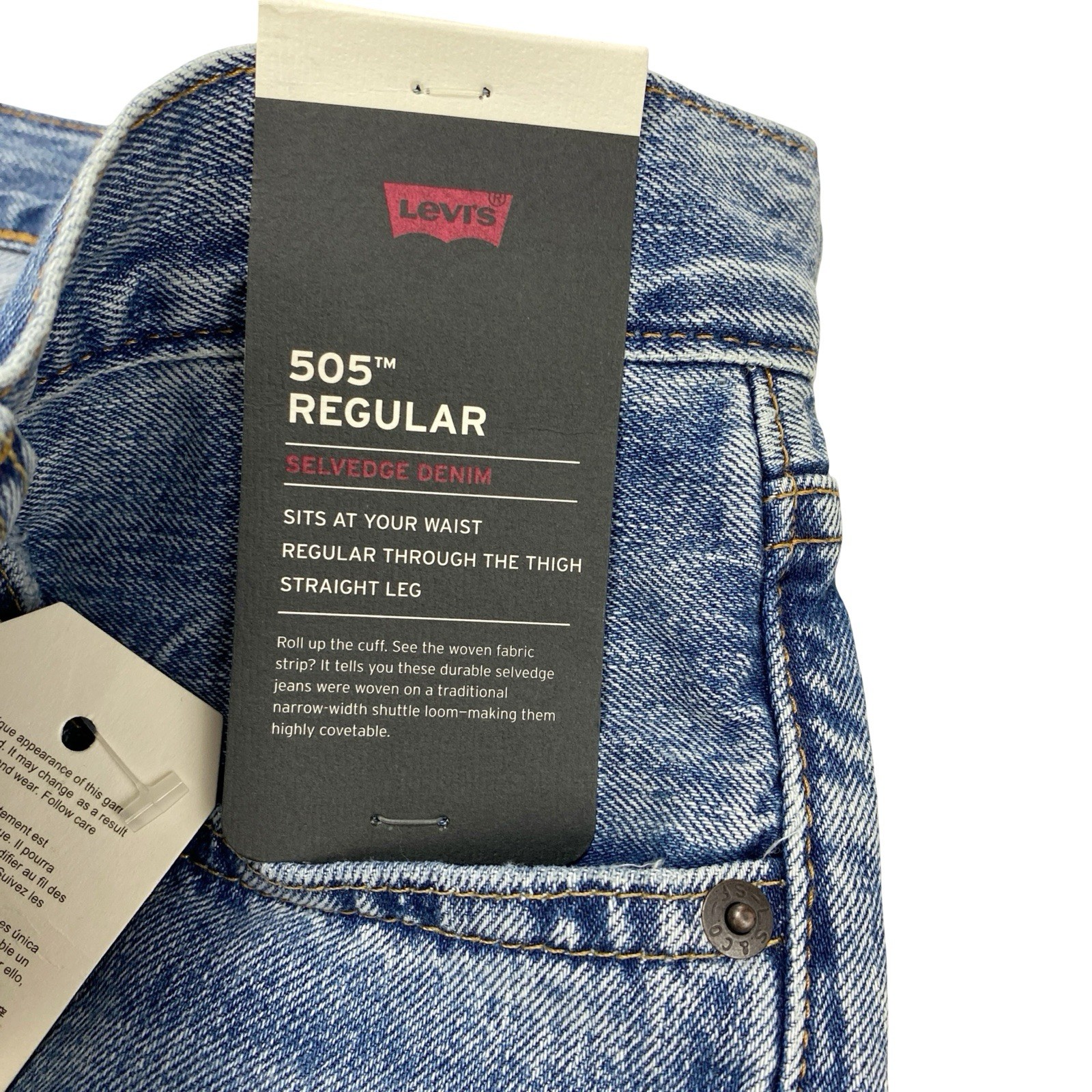 Levi’s Premium Men’s 505 Regular Fit Selvedge Denim Jeans Size 33 x 34