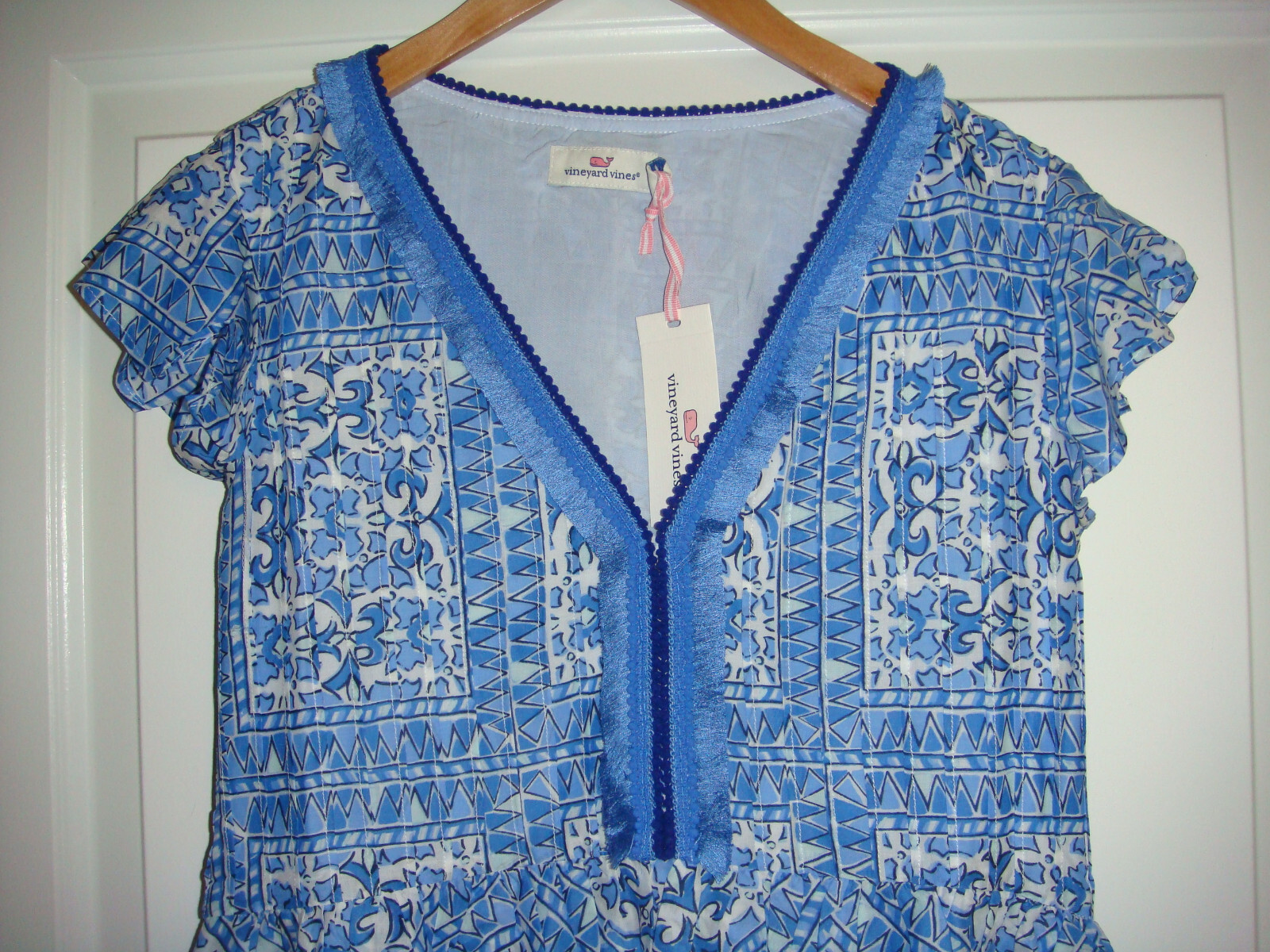 NWT Women’s Vineyard Vines Cay Scarf Print Pintuck Dress~WhiteCap~S,M,L&XL