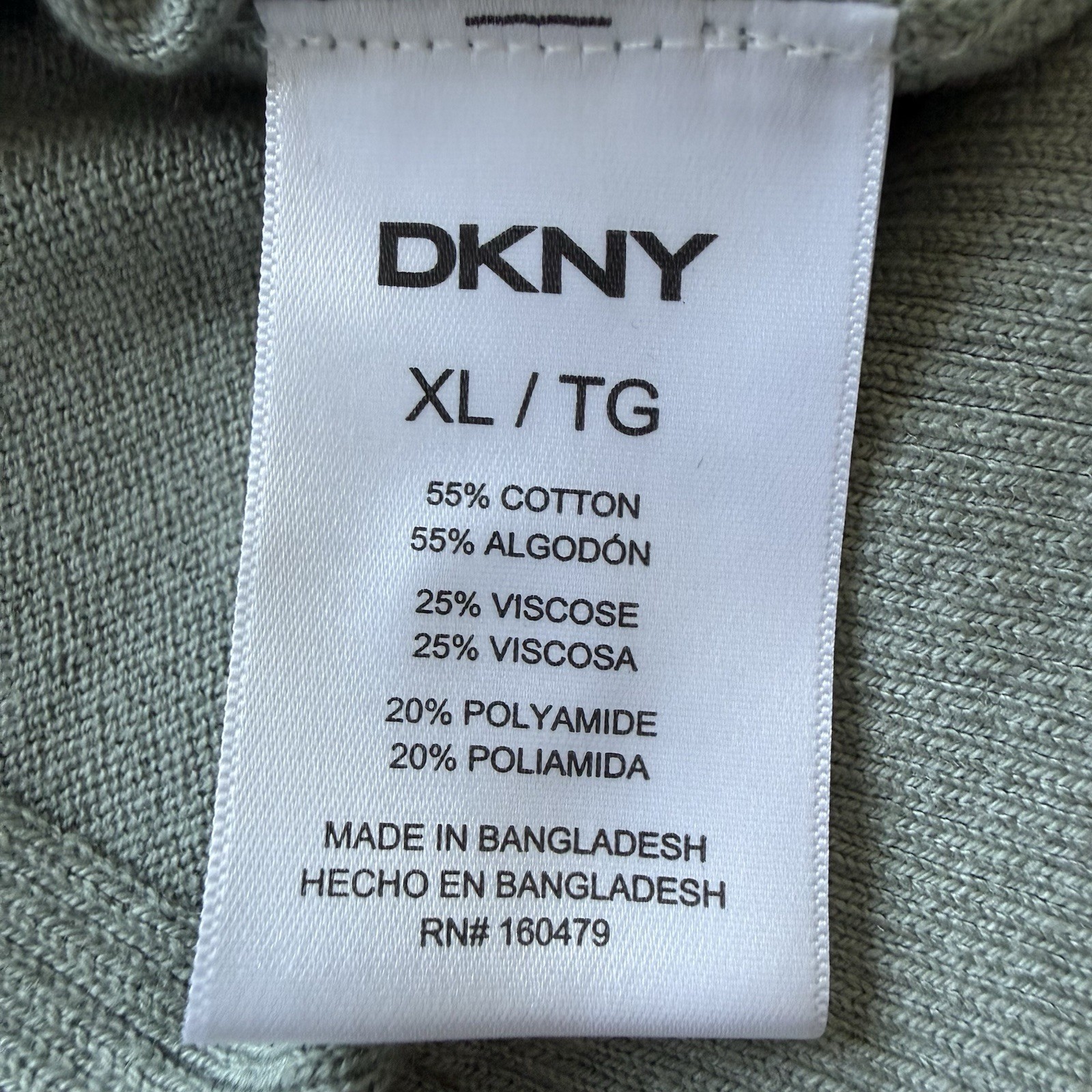 DKNY Men’s Button Front Knit Shirt XL Green Short Sleeve Casual Stretch Polo NWT