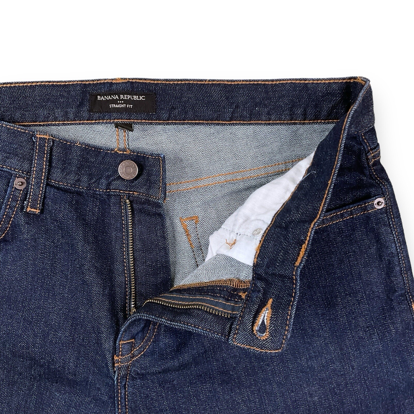 Banana Republic Jeans Men 33×30 (ACTUAL 34×27.5) Dark Blue Straight Fit Denim