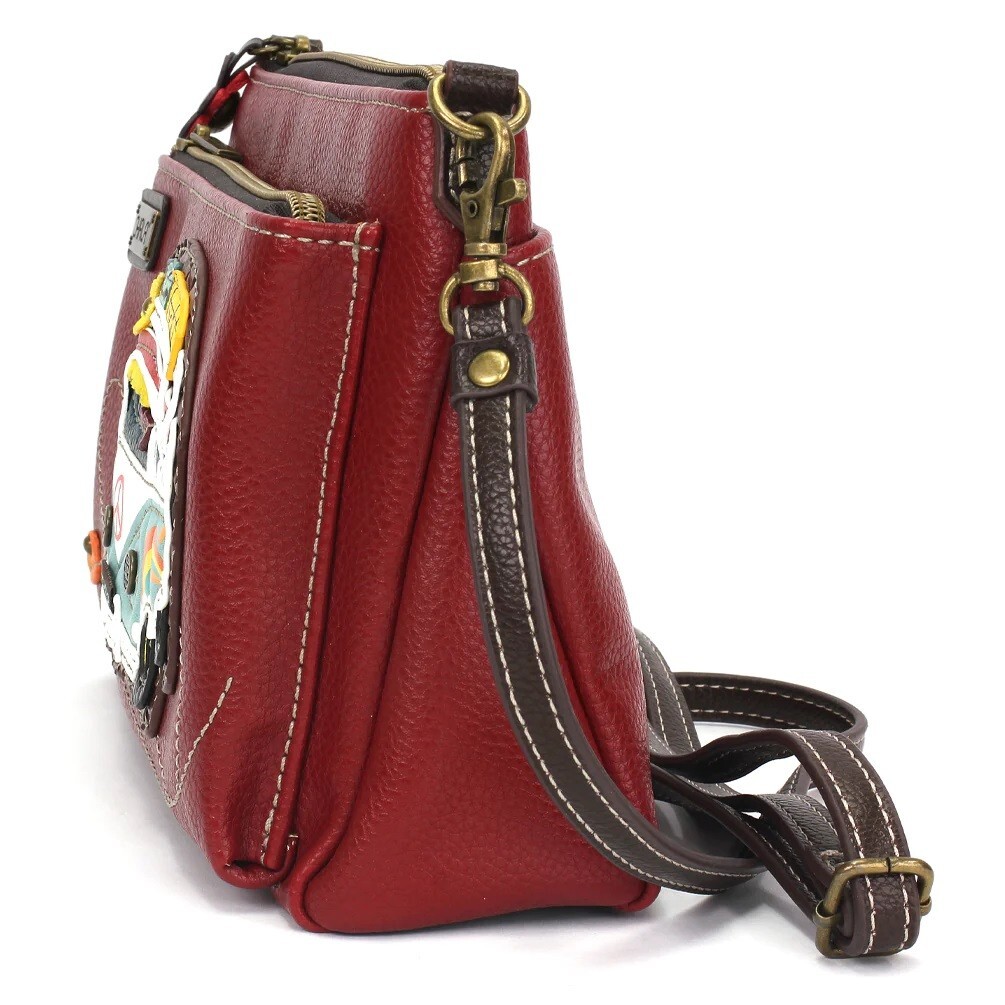 Chala Bus Deluxe Crossbody RFID Protected Vegan Leather Bag (Burgundy) NWT