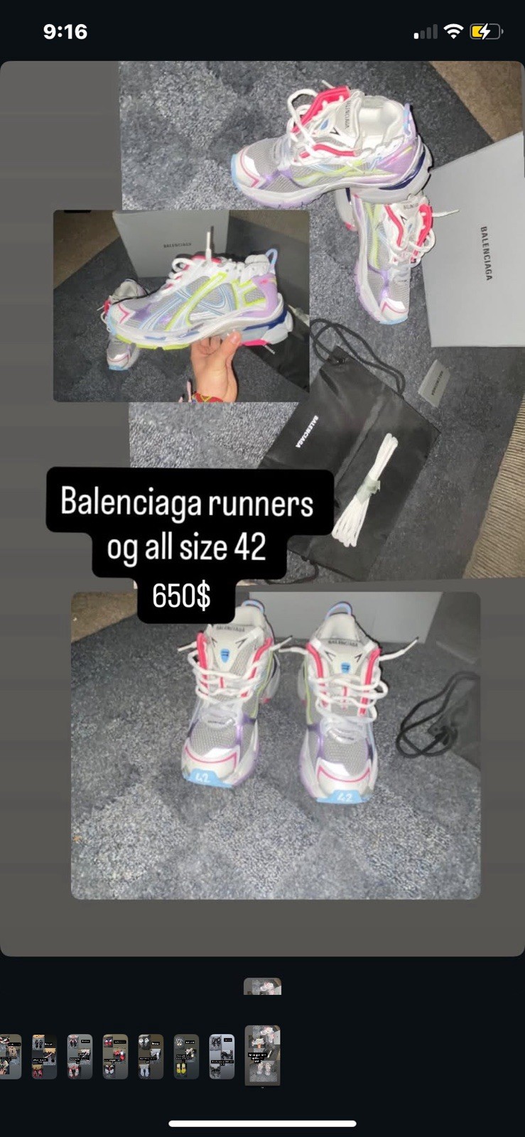 Balenciaga Runner Men’s Low Top Lace-Up Colorblock Sneaker New w/ Box