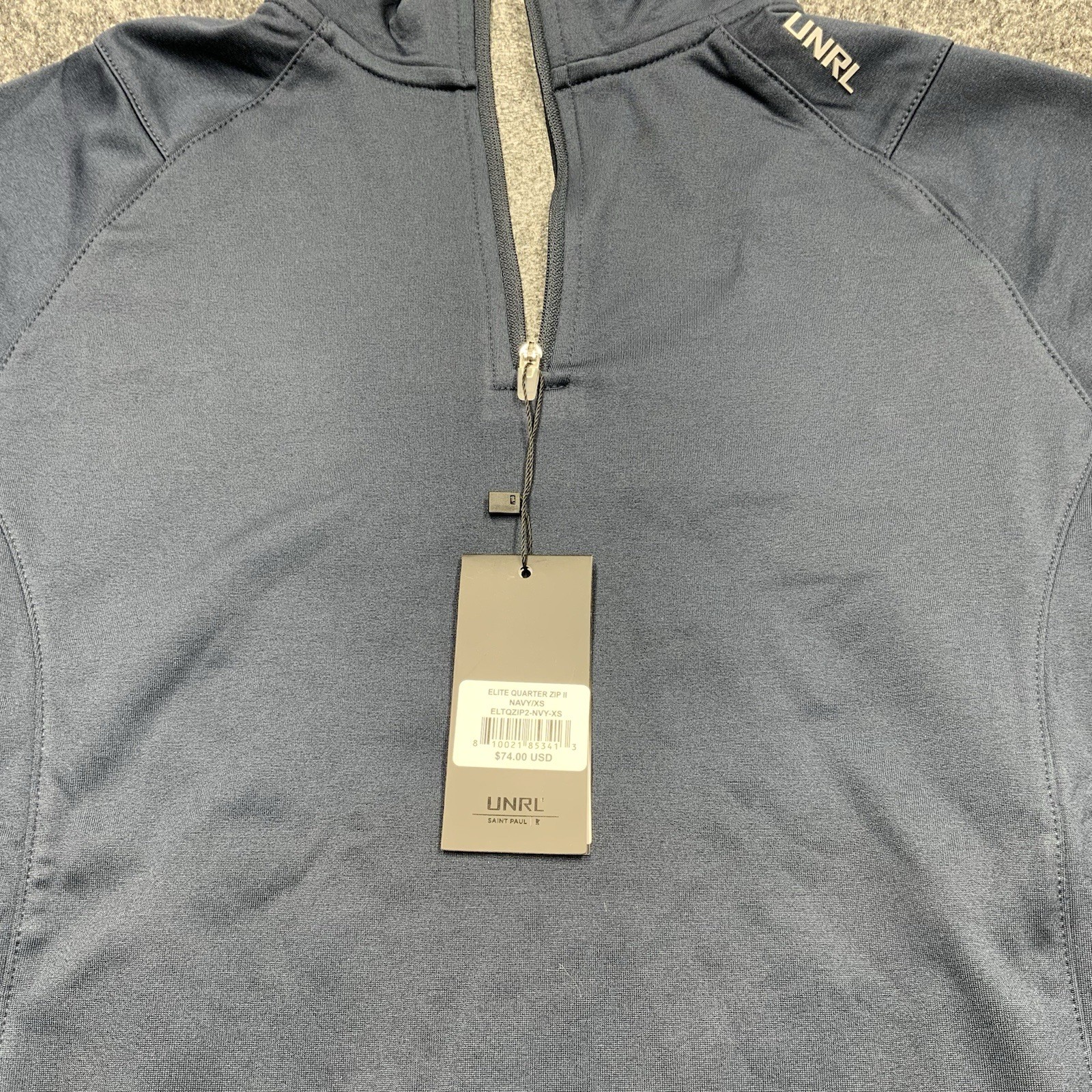 New UNRL Quarter Zip Pullover Men Athletic Golf Lightweight XS Performance Navy