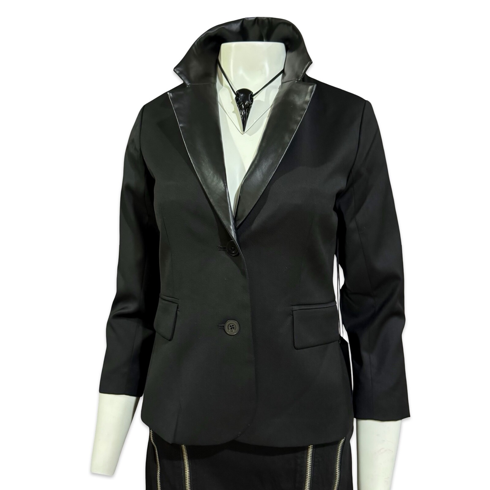 KILL CITY VEGAN LEATHER WORK SEXY ROCKABILLY SHIRT GOTHIC OFFICE JACKET BLAZER