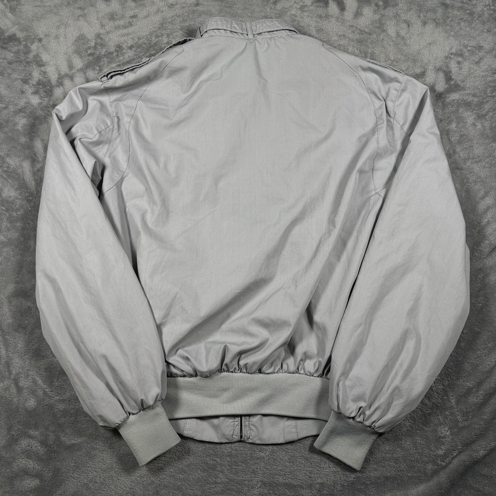 Vintage 90s Members Only Bomber Jacket Mens 38 Gray Iconic Racer Outdoor Winter