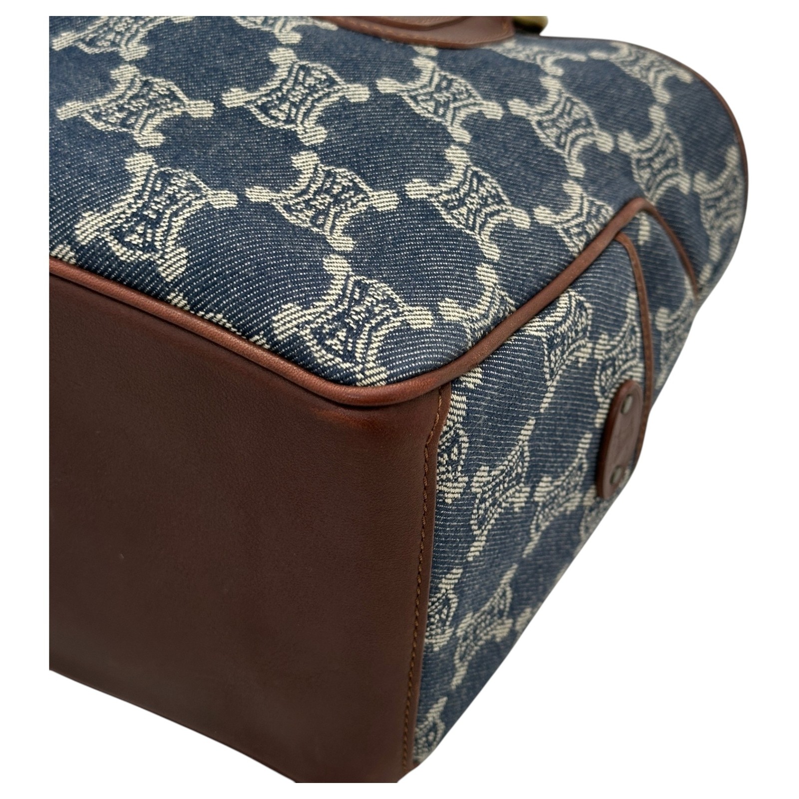 Auth CELINE Boogie Bag Paris Macadam Denim Jacquard Tote Bag ce4450cc