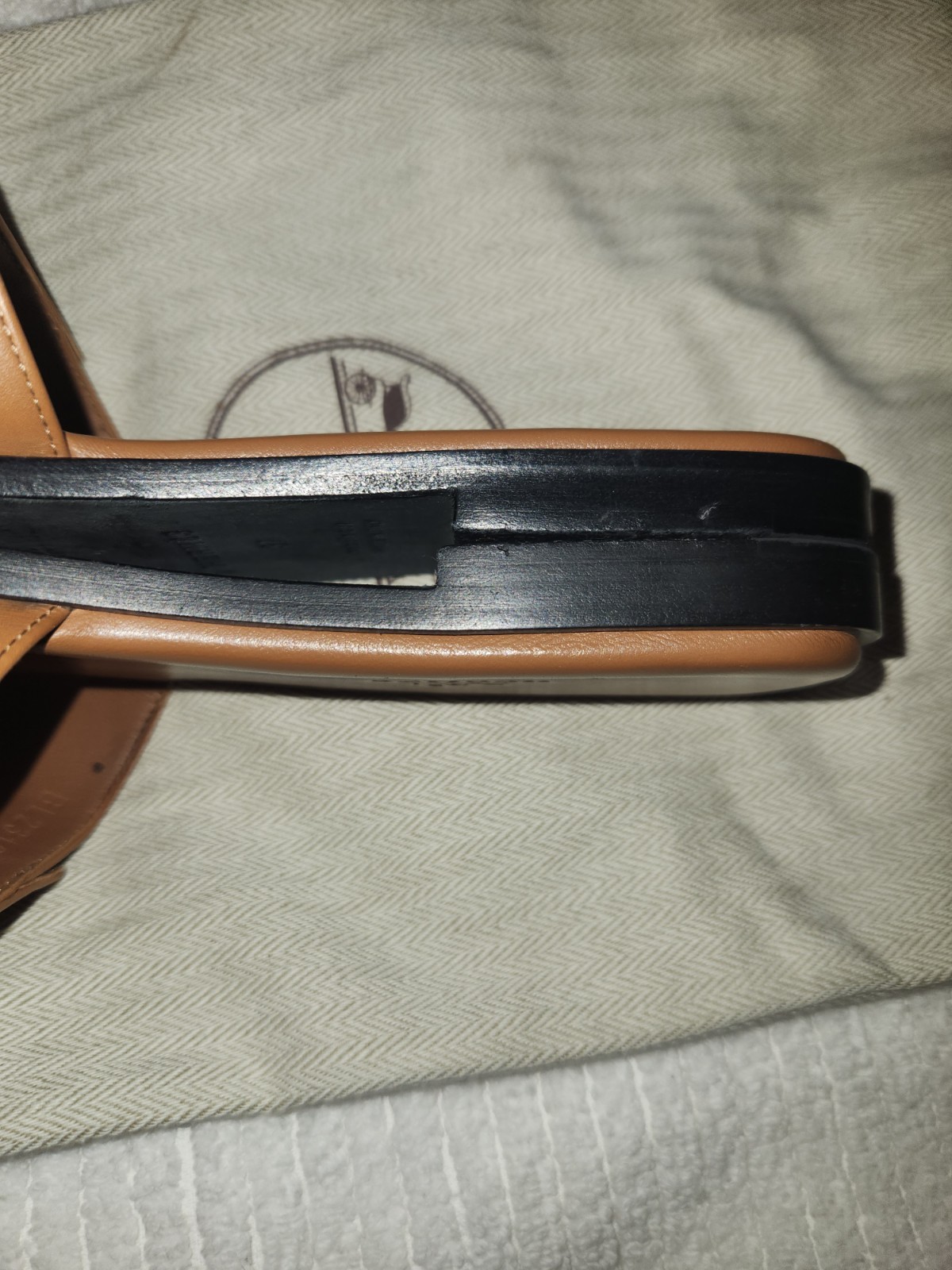 Authentic Preloved Hermes Giulia Sandals In Natural Calfskin Leather Size: 40