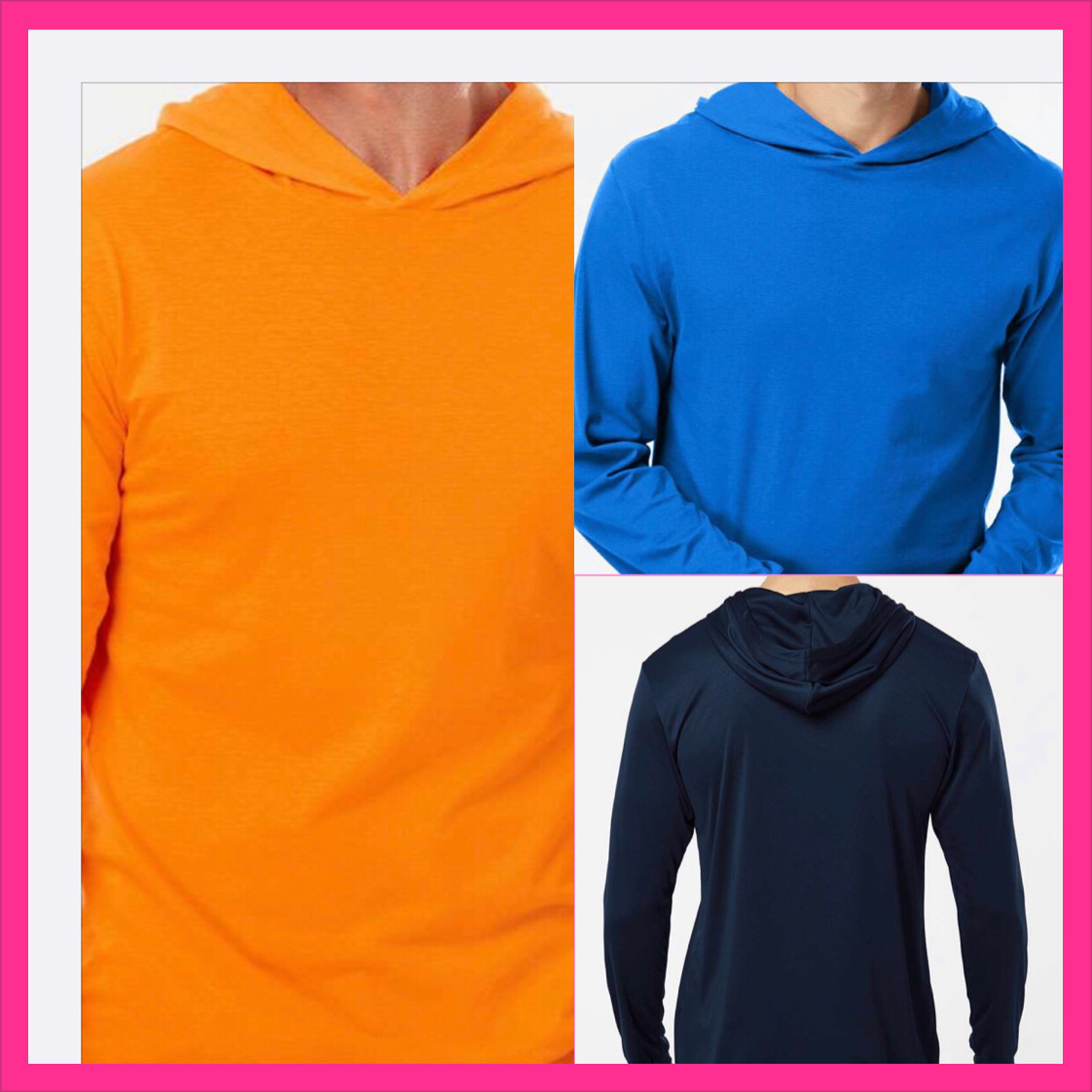HOODED T SHIRT MEN LT WEIGHT FISHING SUNBLOCK OUT DOOR WORK HOODIE LONG SLEEVE T