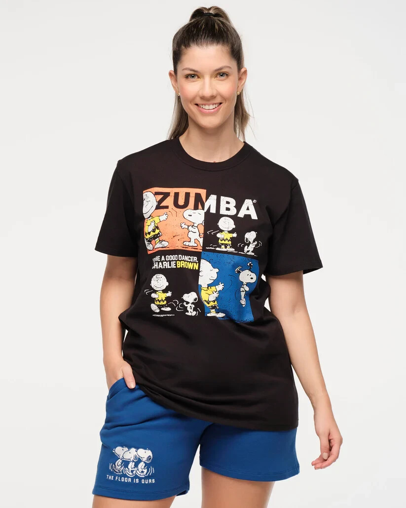 Zumba X Peanuts Crew Neck Unisex Tee – Black ~ XS/S M/L XL/XXL ~ New!