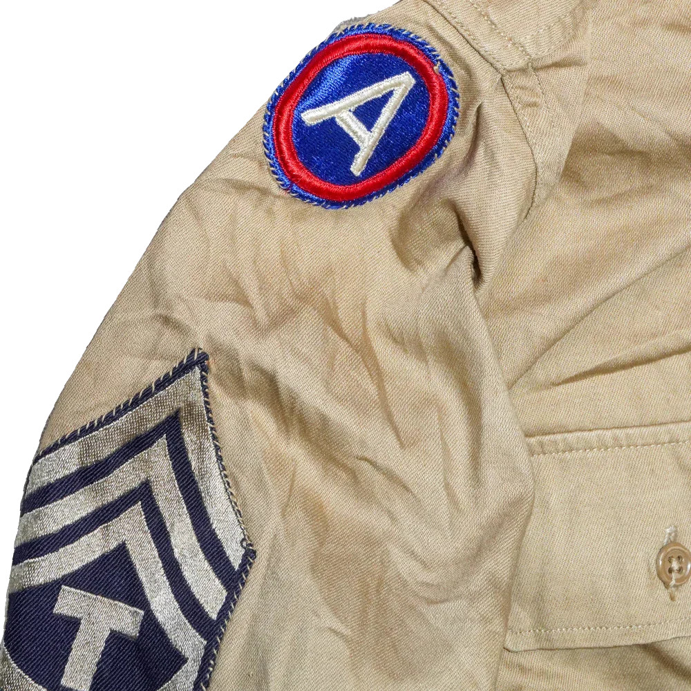 US WW2 3rd Army ADSEC Khaki Service Shirt – Medium