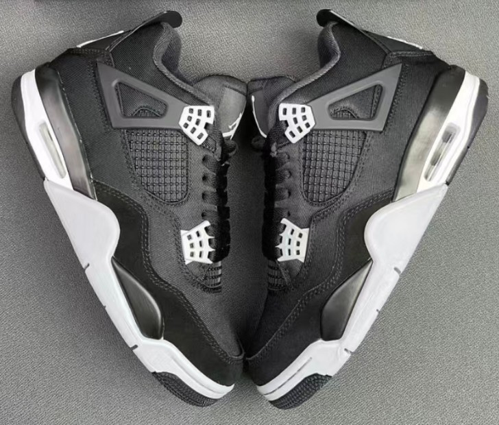 Size US 7-12 Jordan 4 SE “Black Canvas” Retro Basketball Shoes DH7138-006