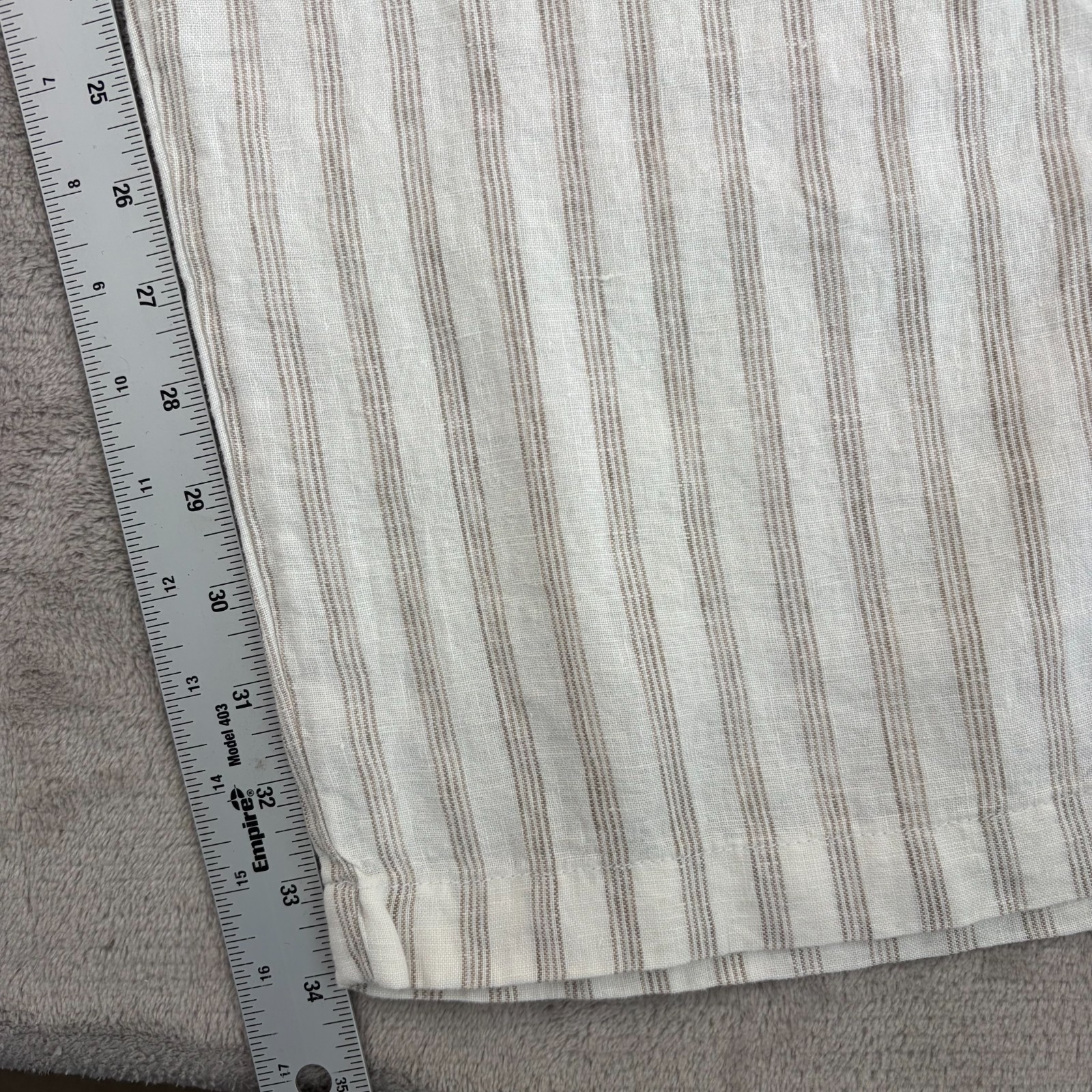 TODD SNYDER Relaxed 100% Linen Leisure Pants in White Striped Pleated NWT $198