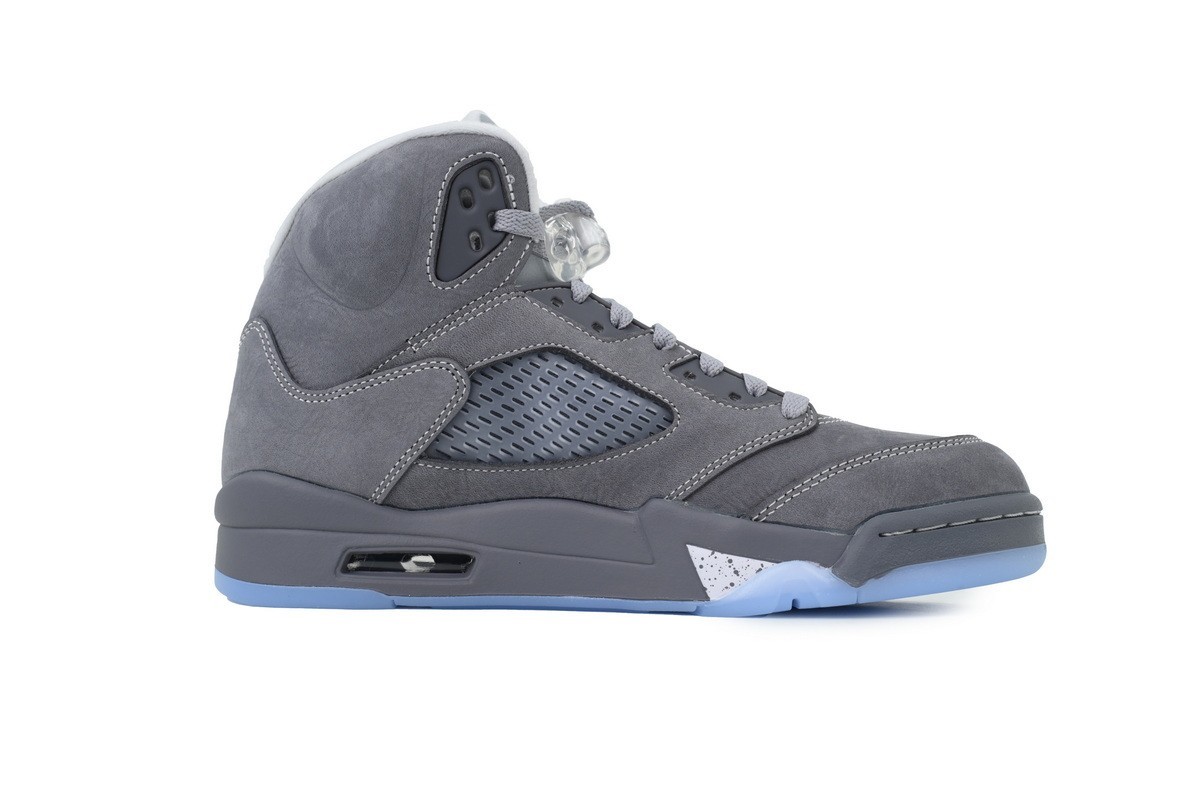 Nike Air Jordan 5 Wolf Grey Suede Mesh 23 Logo Retro Athletic Trainers For Men