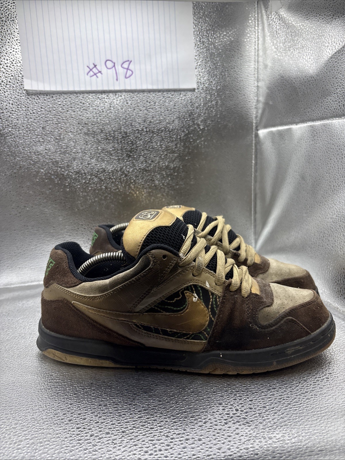 Nike SB SZ 9.5 Air Oncore Dunk Low 6.0 RARE 313661-072 Y2K Brown Gold Skate