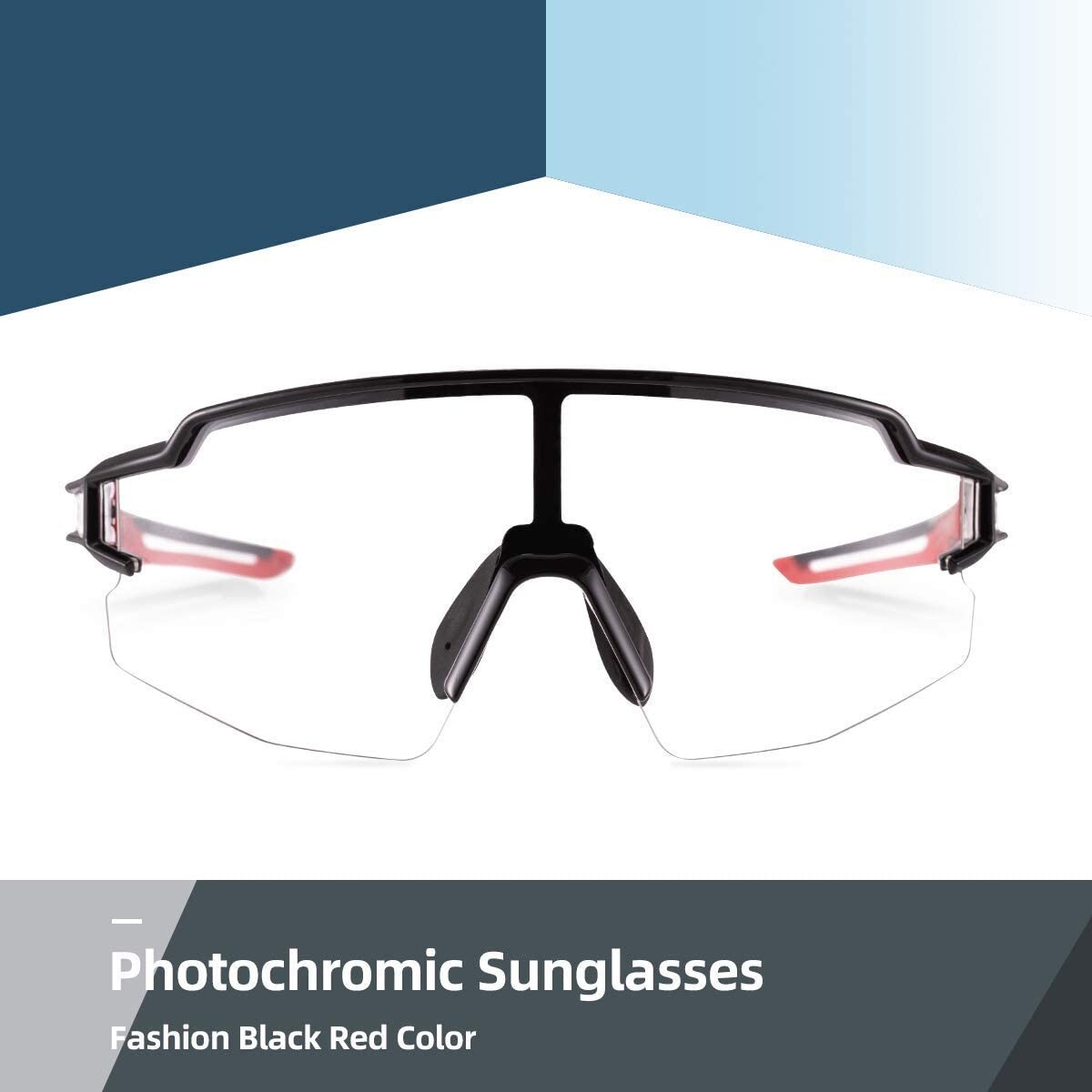 ROCKBROS Cycling Photochromic Sunglasses Outdoor Sports UV Protection Black
