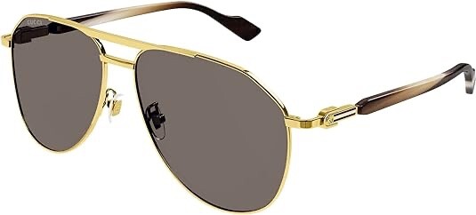 Brand New Authentic Gucci Brown Gold High Bridge Fit GG1220 S 002 Sunglass