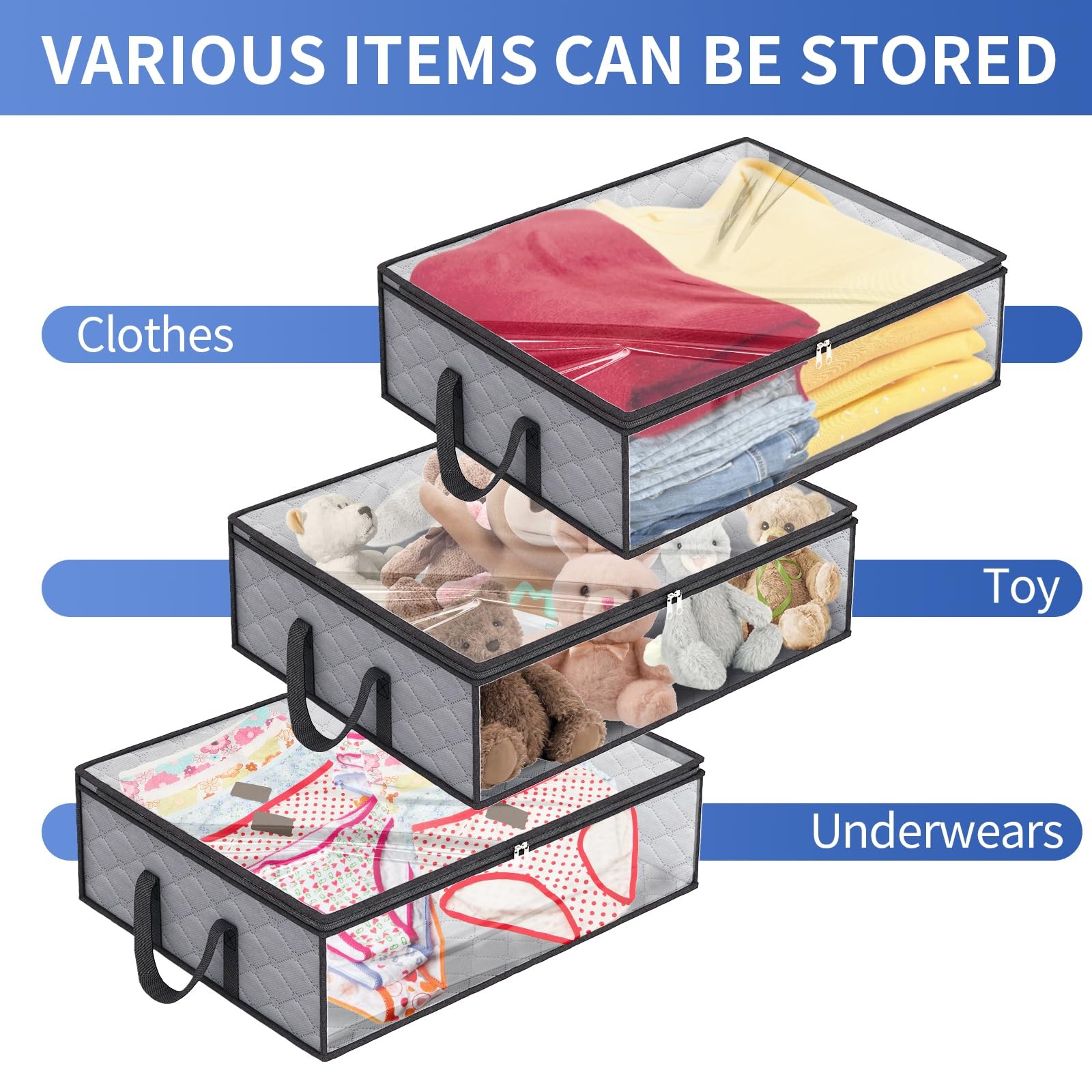 Fixwal Hat Storage Bags Wide 20 inches x 16 x 6.7 inches, grey