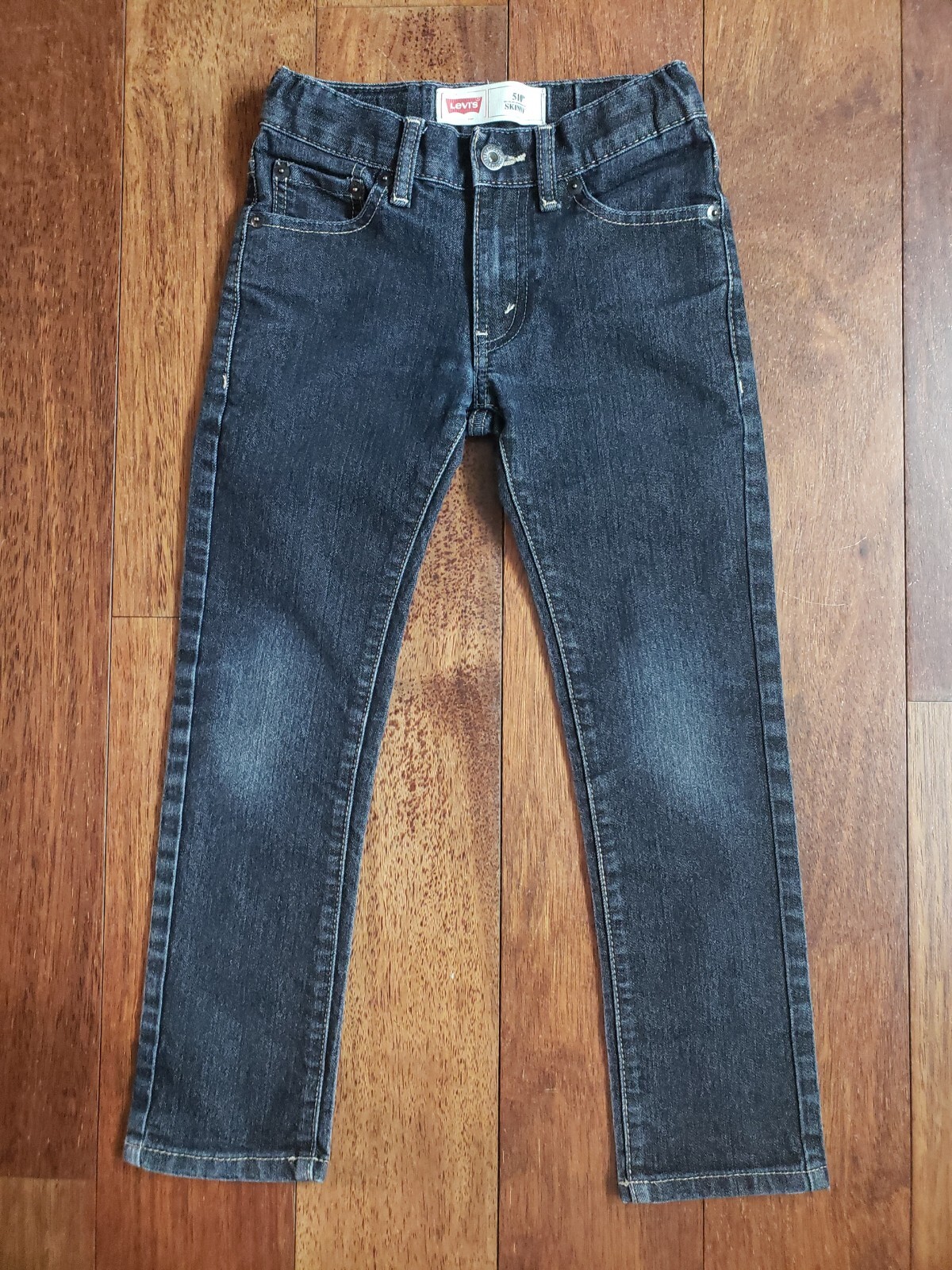 Levi’s 510 Skinny Stretch Wasit Adjusters Dark Blue Jeans Kids W24xL22 Size 8Reg