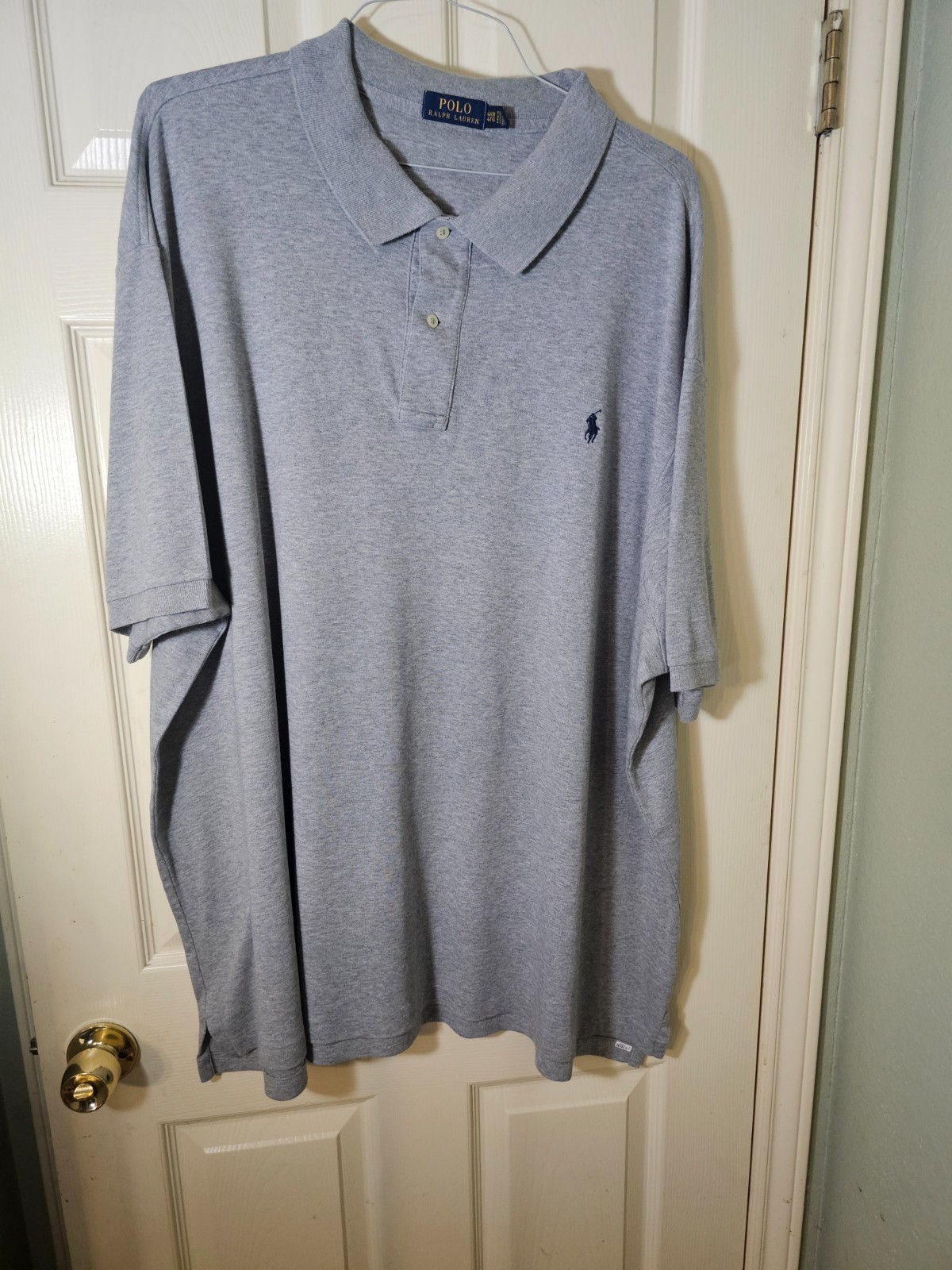 Polo Ralph Lauren Shirt Men’s 4XB Big&Tall Gray Short Sleeve Blue Pony