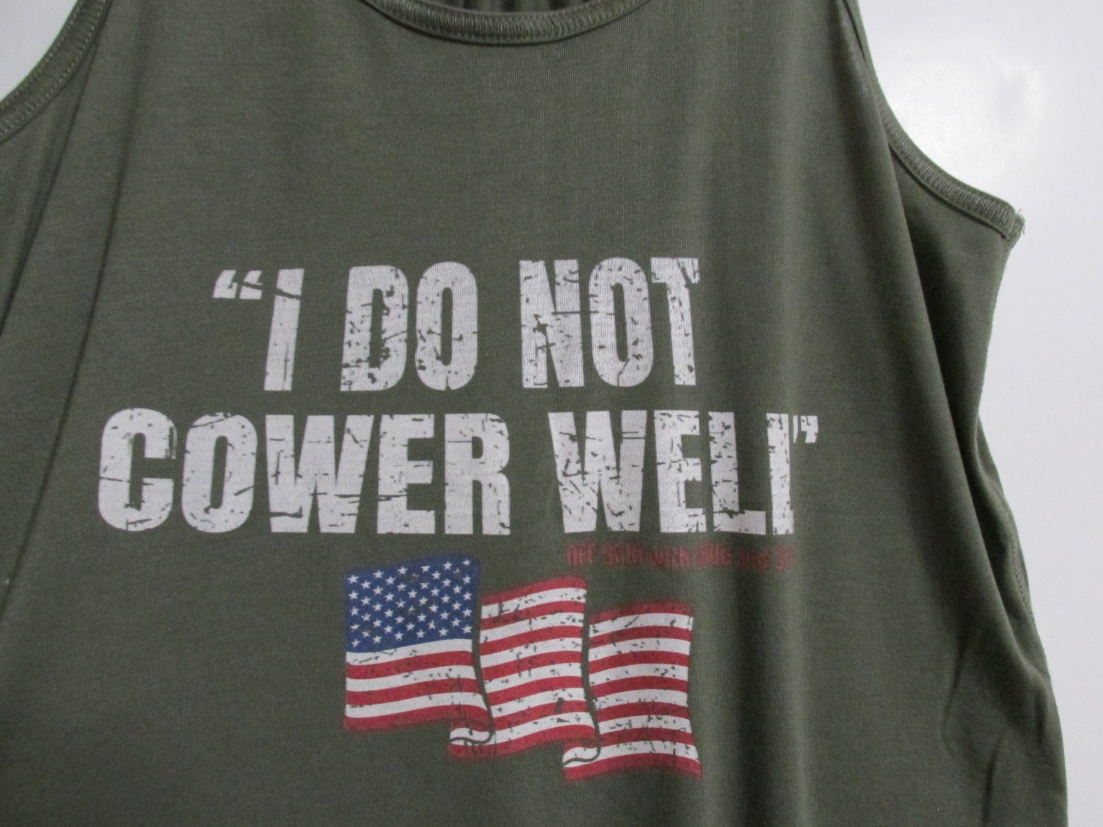 Women’s Bella+Canvas Patriotic “I Do Not Cower Well” Flowy Racerback Tank XL