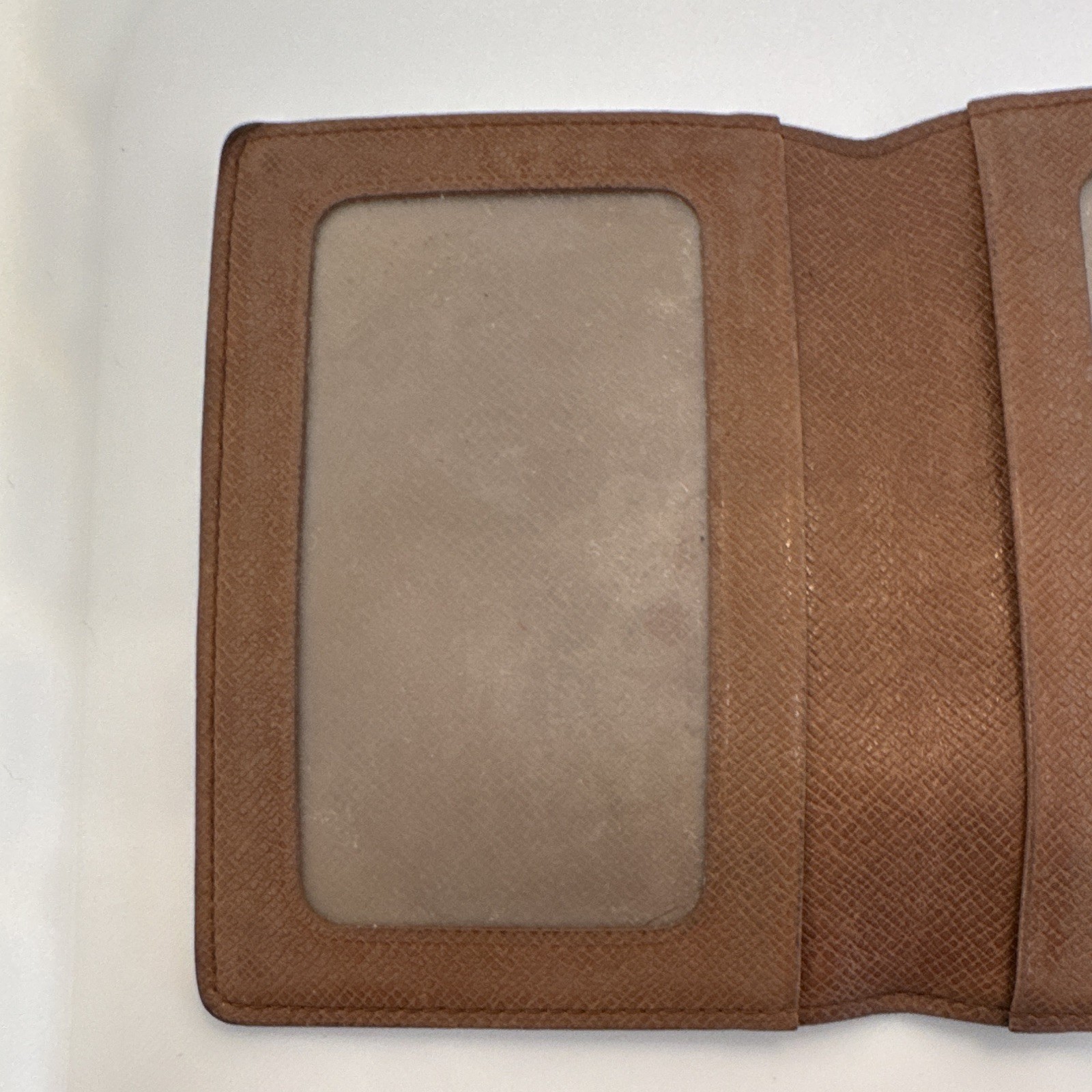 Louis Vuitton Monogram Brown Leather ID/Document Holder with ID Window