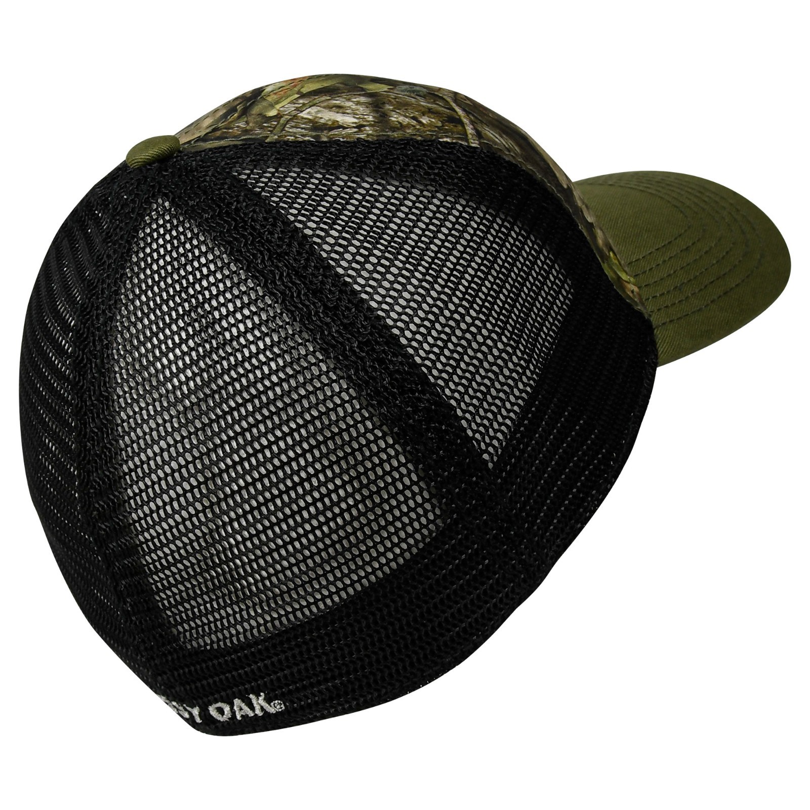 Mossy Oak Stretch-Fit Meshback Cap (L/XL)- MOMC/Green/Black