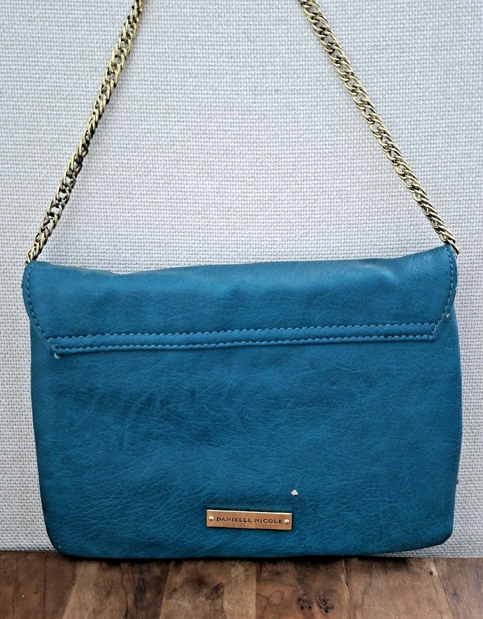 Danielle Nicole Teal Black Clutch Bag with Gold Hardware RETRO STYLE