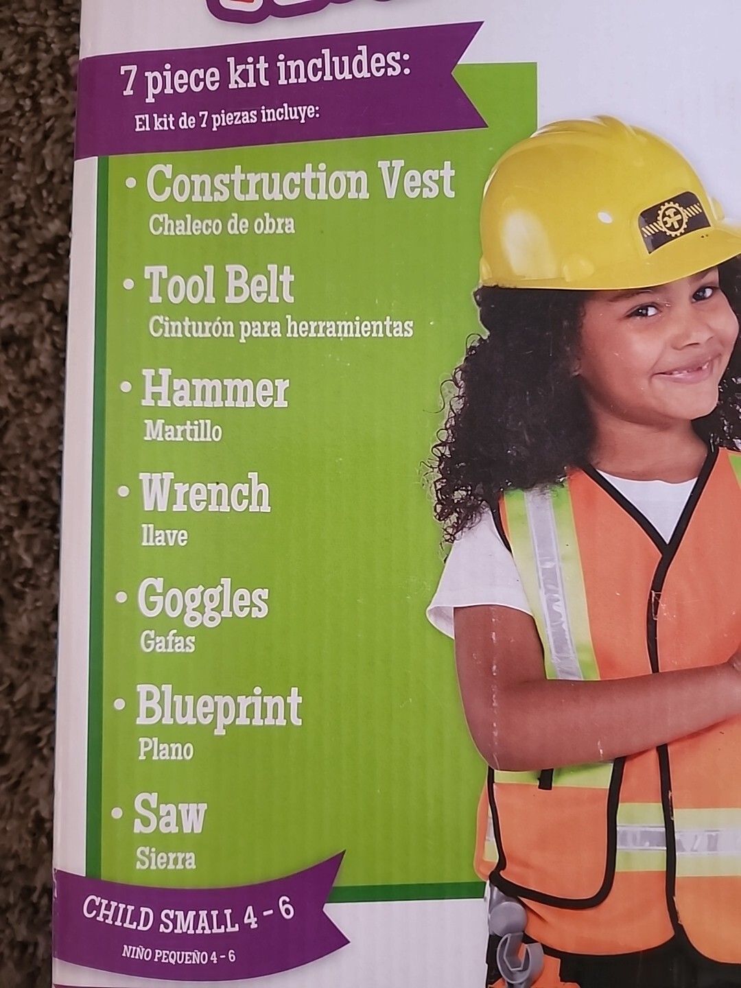 Amazing Me! Construction Worker Kit Orange Vest Career Fancy Dress Child Costume