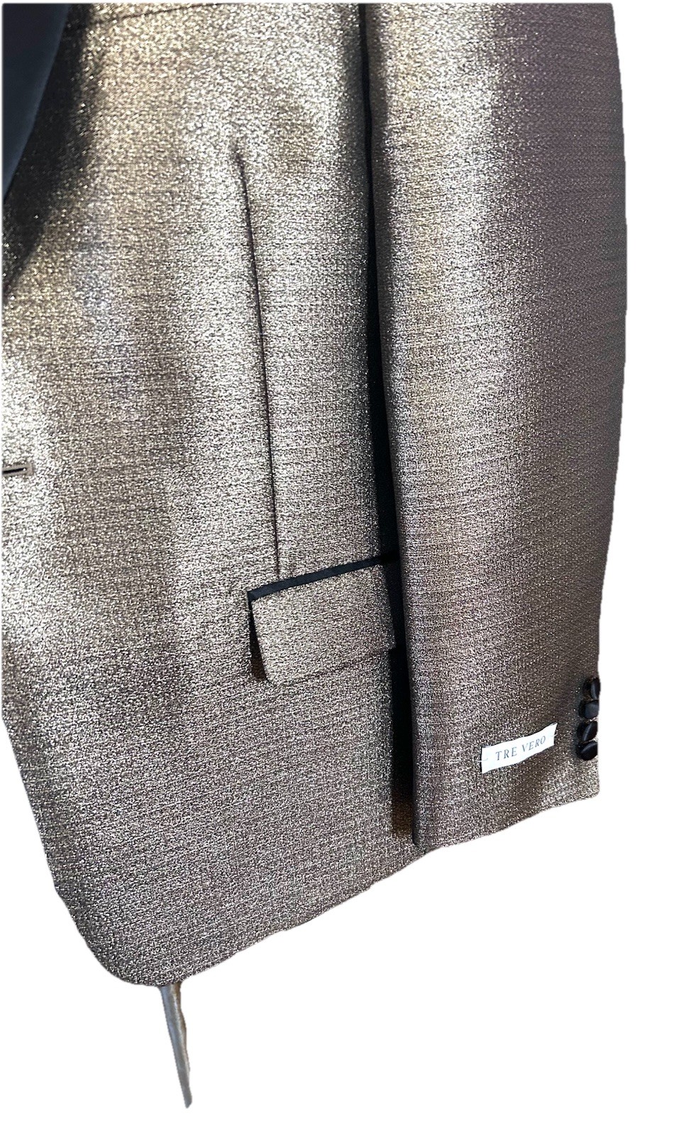 Gold Metallic Tuxedo Jacket Tre Vero Gold Sparkle Shimmer Sport Coat Mens 40 S