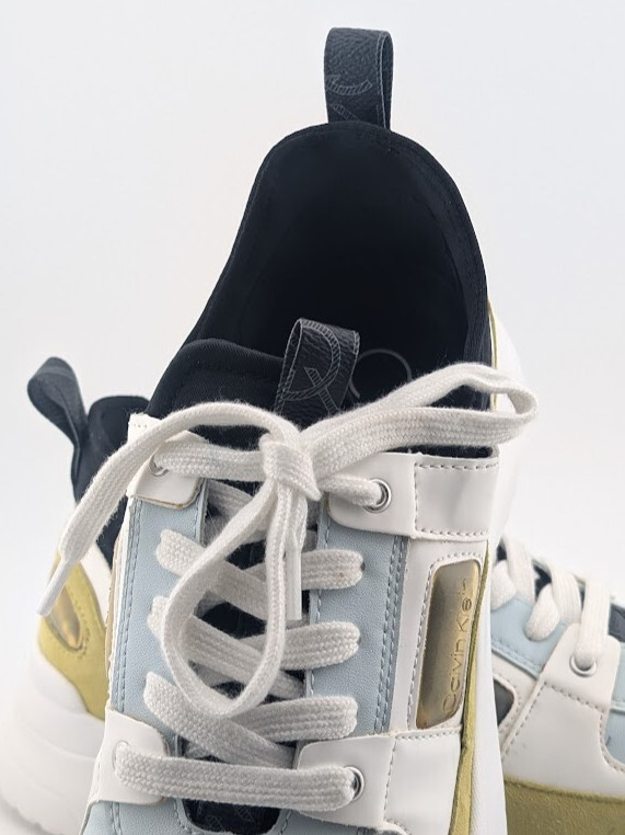 Calvin Klein Womens Ultra Neoprene Multicolor Lace-Up Sneaker Shoes Size 8M