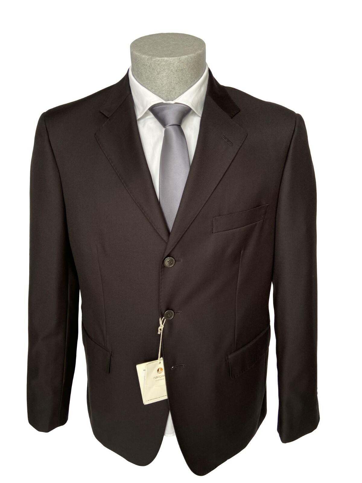 NAVIGATE Men’s Dark Brown Solid Color DROP 6 Classic Dress, 70% Discount.