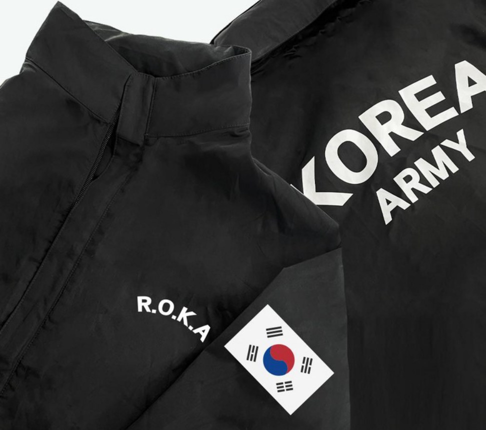 Korean Army R.O.K.A Windbreaker Jacket Black Military Training Jacket (3Color)