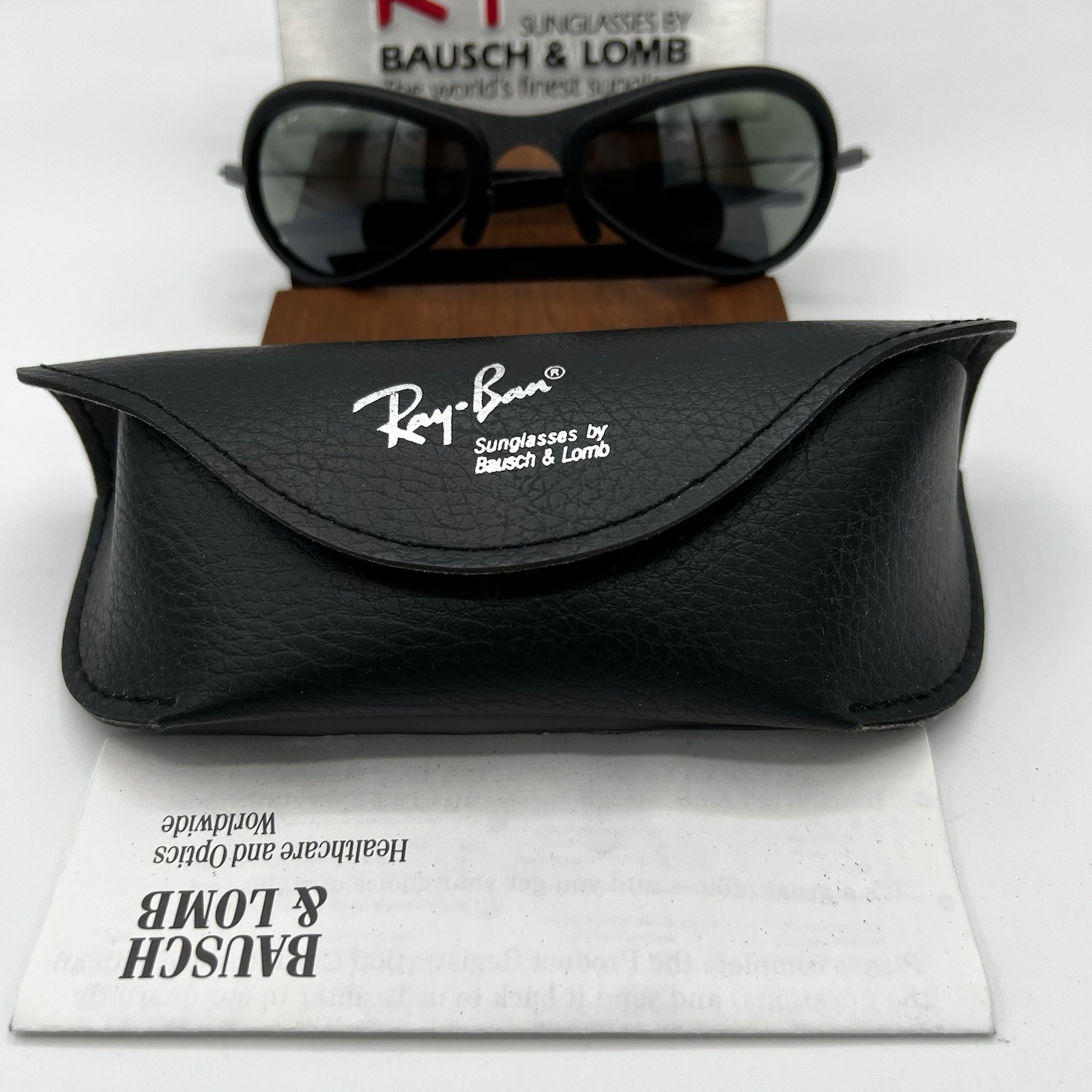 VTG B&L RAY-BAN W2378 G15 MATTE-Gray ORBS COMBO DELUXE Metal Black Rubber NOS