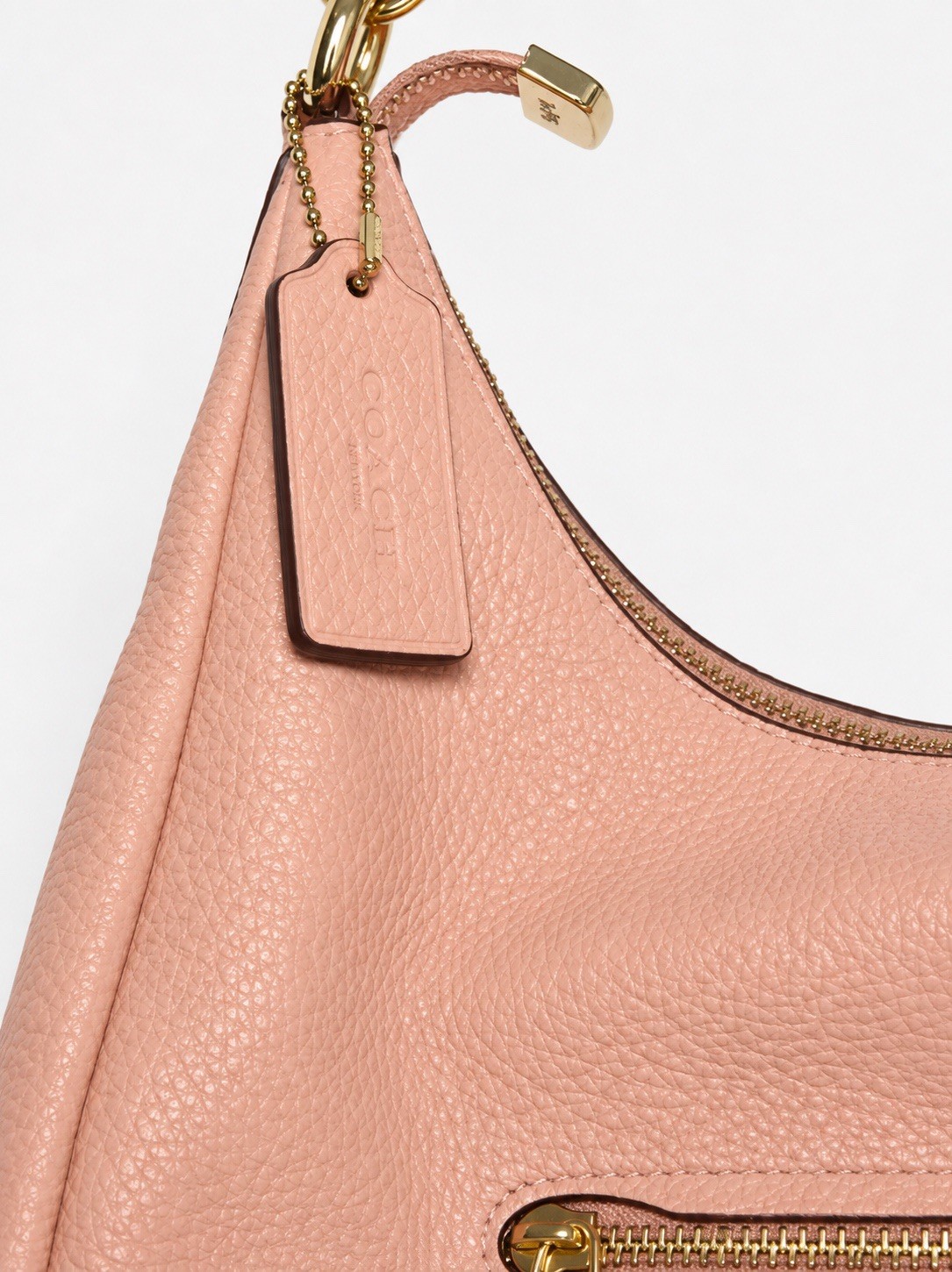 Coach Jules Hobo Bag In Faded Blush, Pebble Leather With Gold Hardware C9190