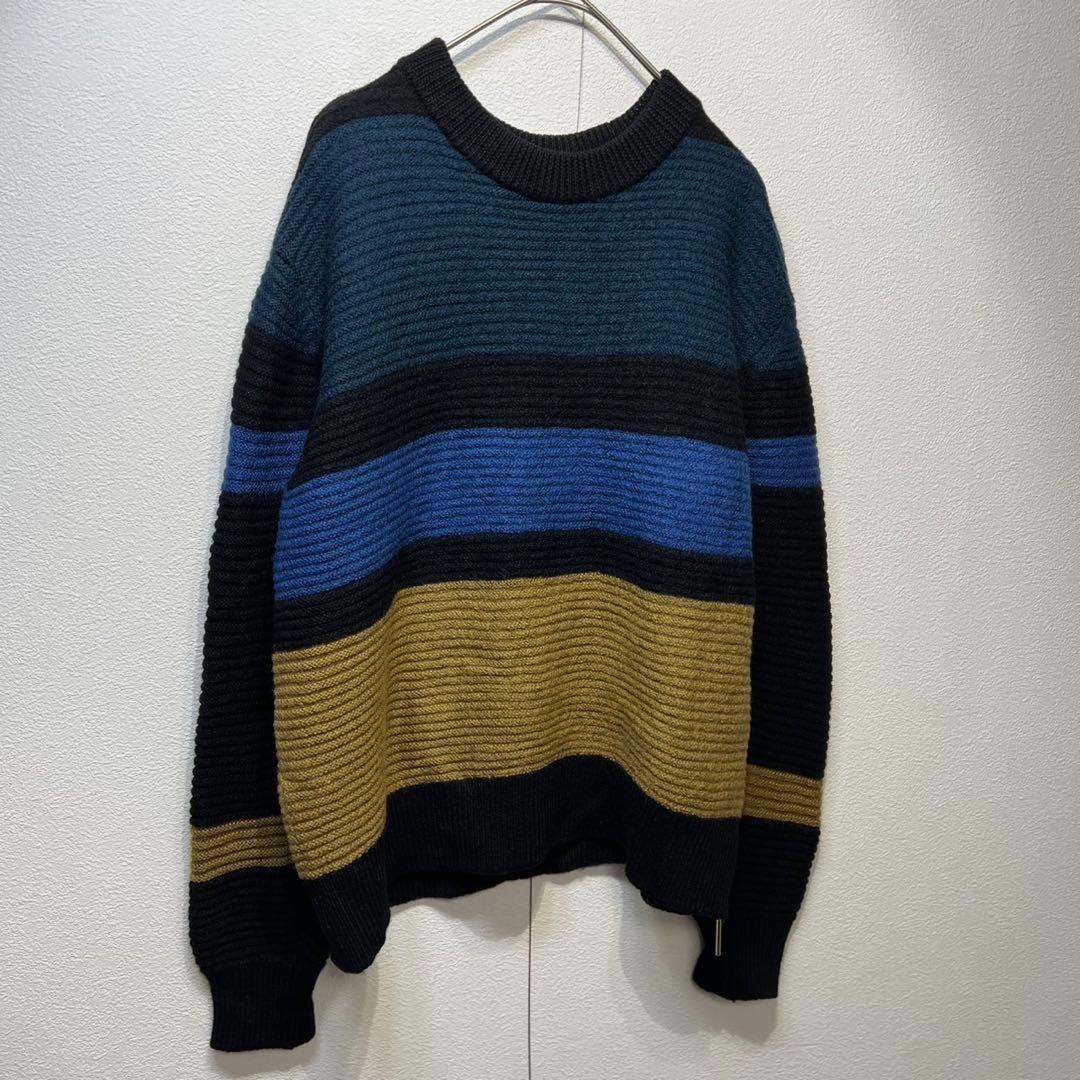 CULLNI Wool striped knit sweater with side zip design