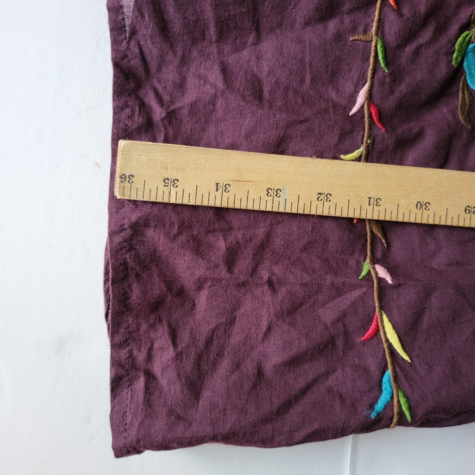 CUTE OPTION purple elastic neckline embroidery purple tunic top NO SIZE TAG