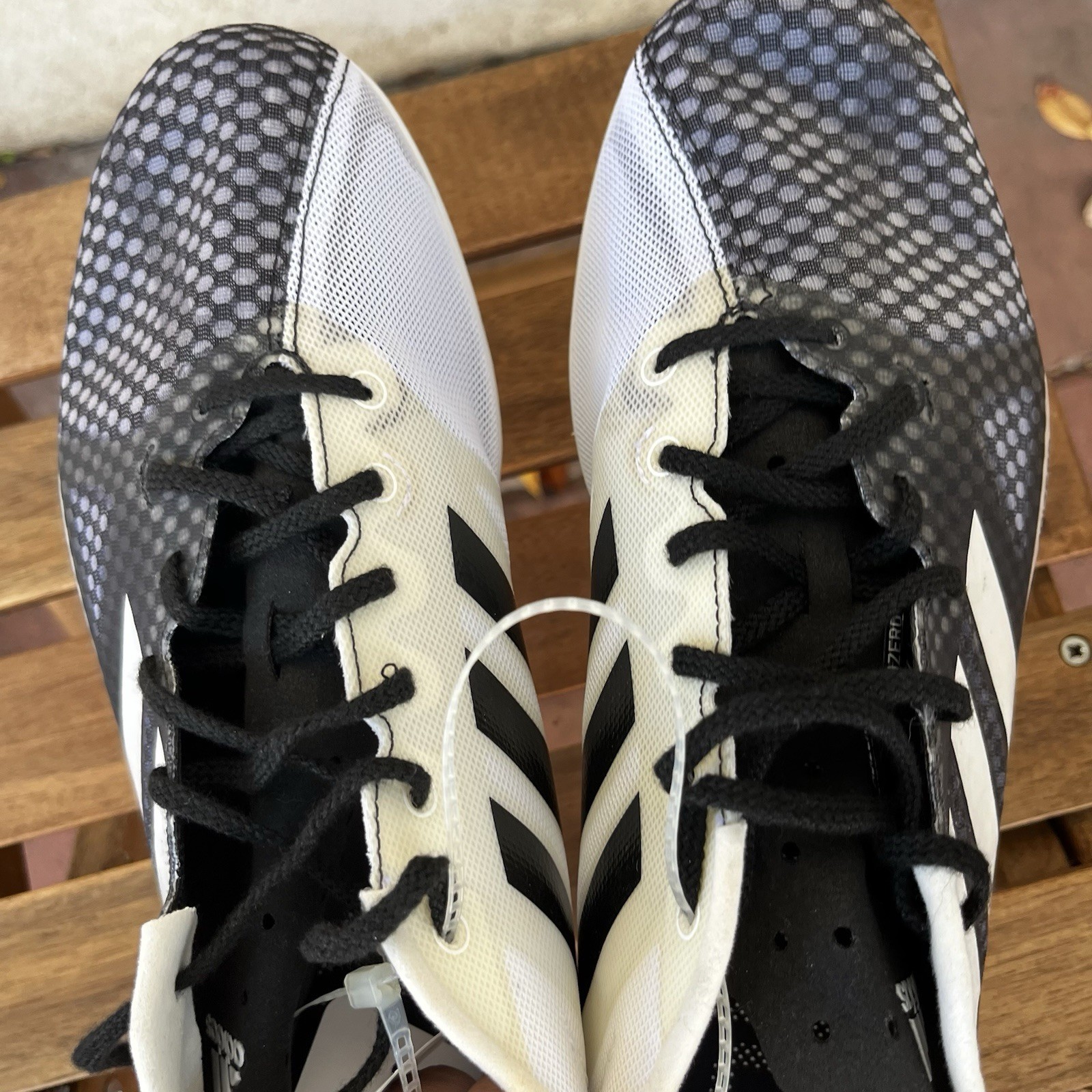 Adidas Track Shoes Mens 11.5 Black White Adizero Ambition 4 Cleat Running Core