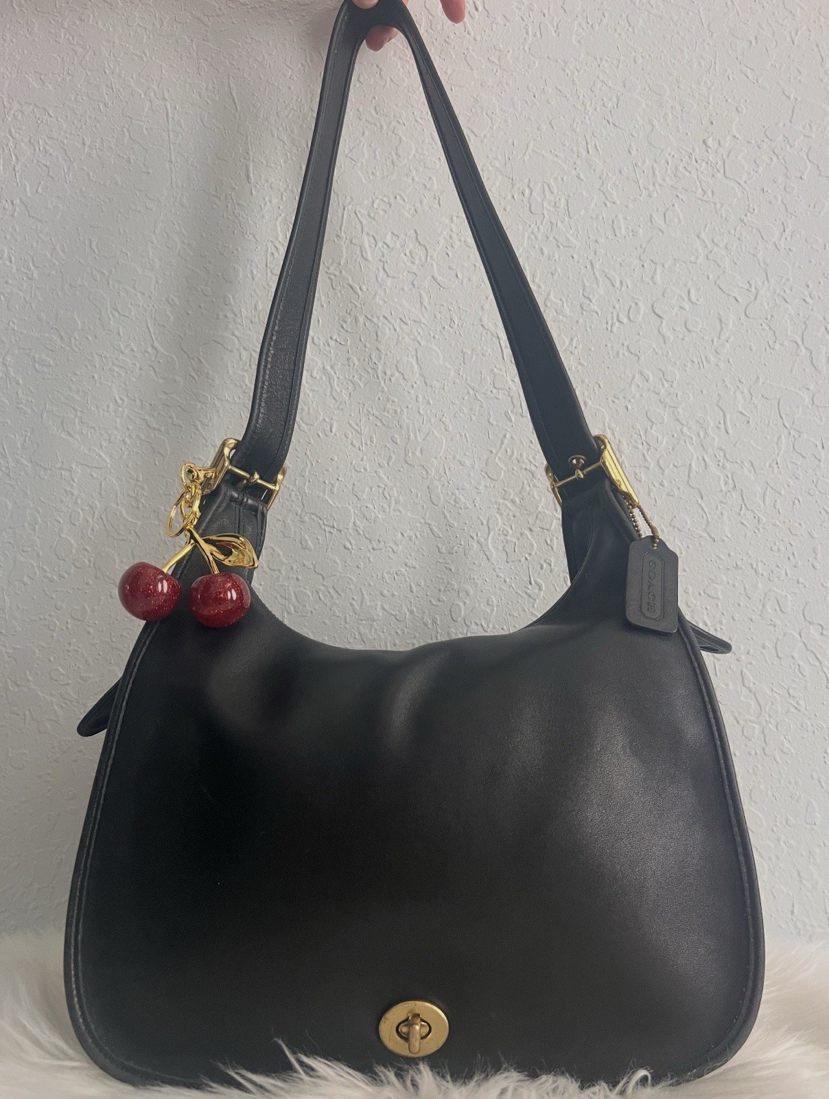 Vintage Coach 9718 Legacy Crescent Flap Hobo/Shoulder Bag Black