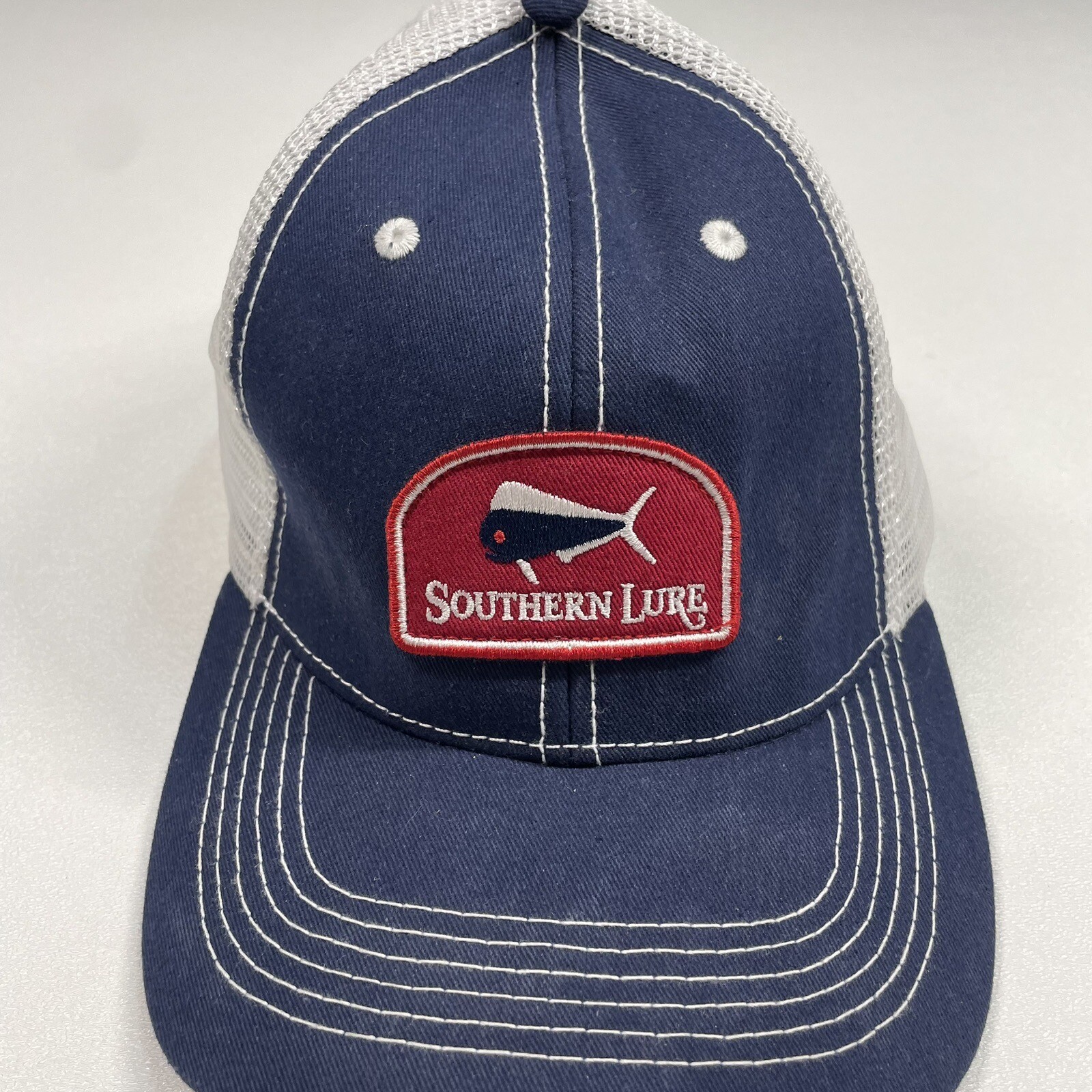 Southern Lure Trucker Hat Cap Men’s Navy Blue Mesh Snapback Fishing Outdoor