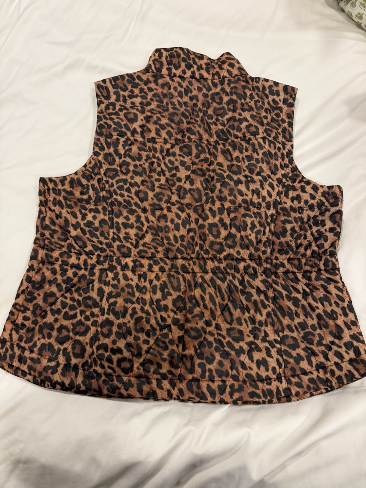 Talbots REVERSIBLE QUILTED VEST – LEOPARD / BLACK Size XL NWT ($145 MSRP)