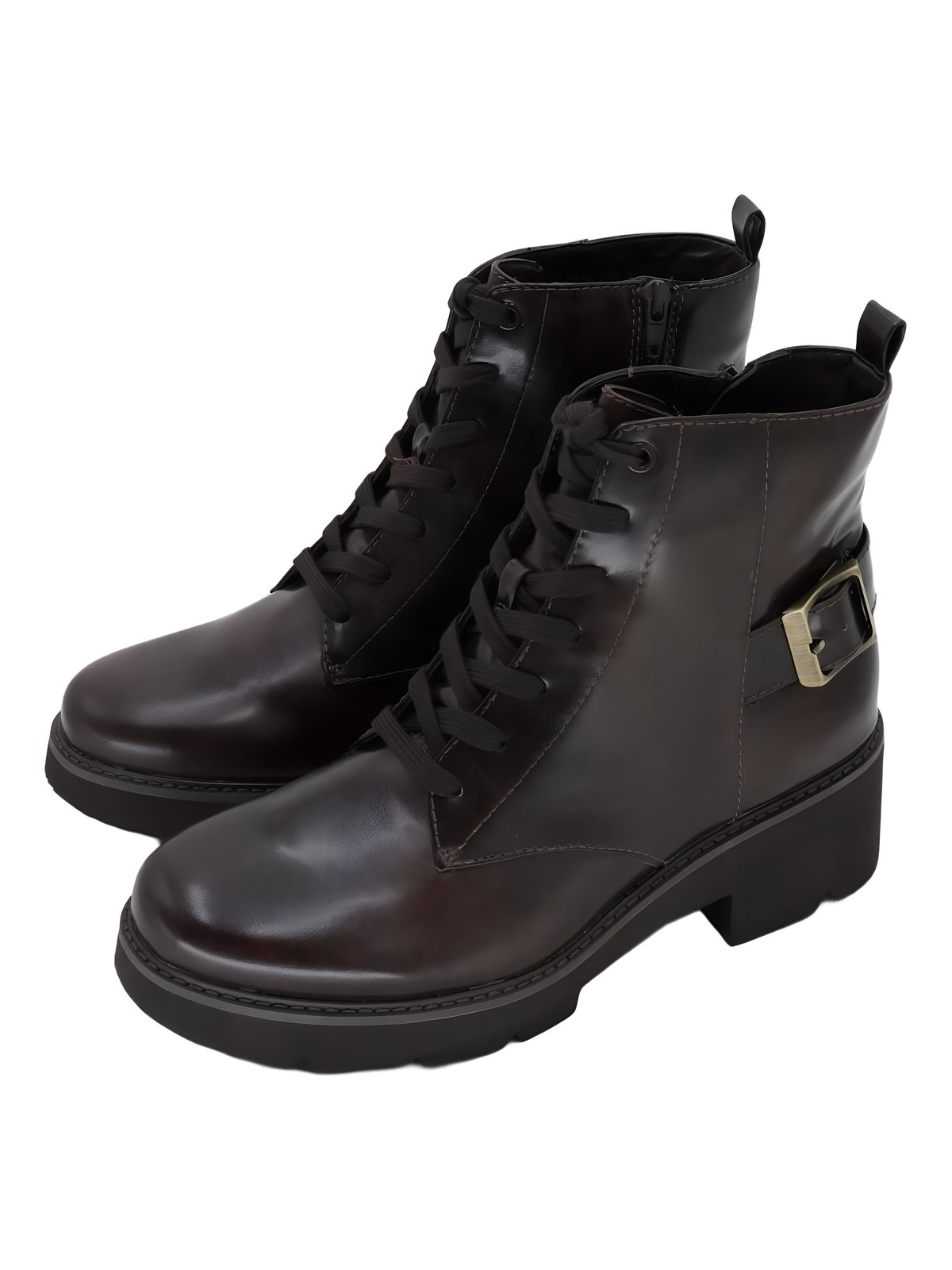Naturalizer Cabaret Lace-Up Bootie 2.25in Block Heel Dark Brown US 9.5 EU 40.5