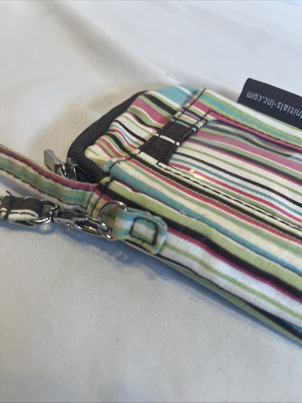 Initials Inc Wristlet Wallet Colorful Stripe ID Holder 5.5 x 3.5 Inches
