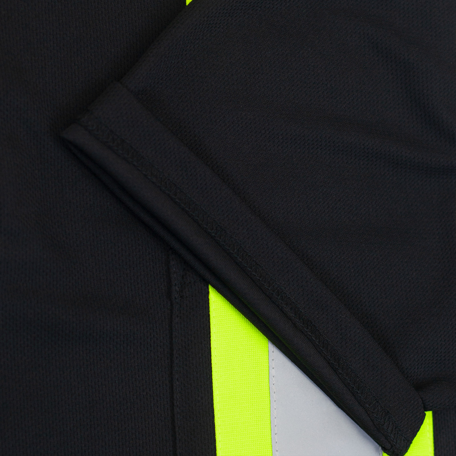 Hi-Vis Black Safety Workwear Short Sleeve Polo Shirt Two Tone Reflective Tape
