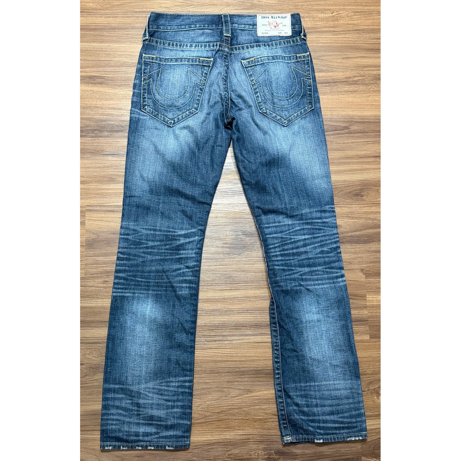 True Religion Ricky No Flap Relaxed Straight Jeans Mens Sz 30 Dark Wash