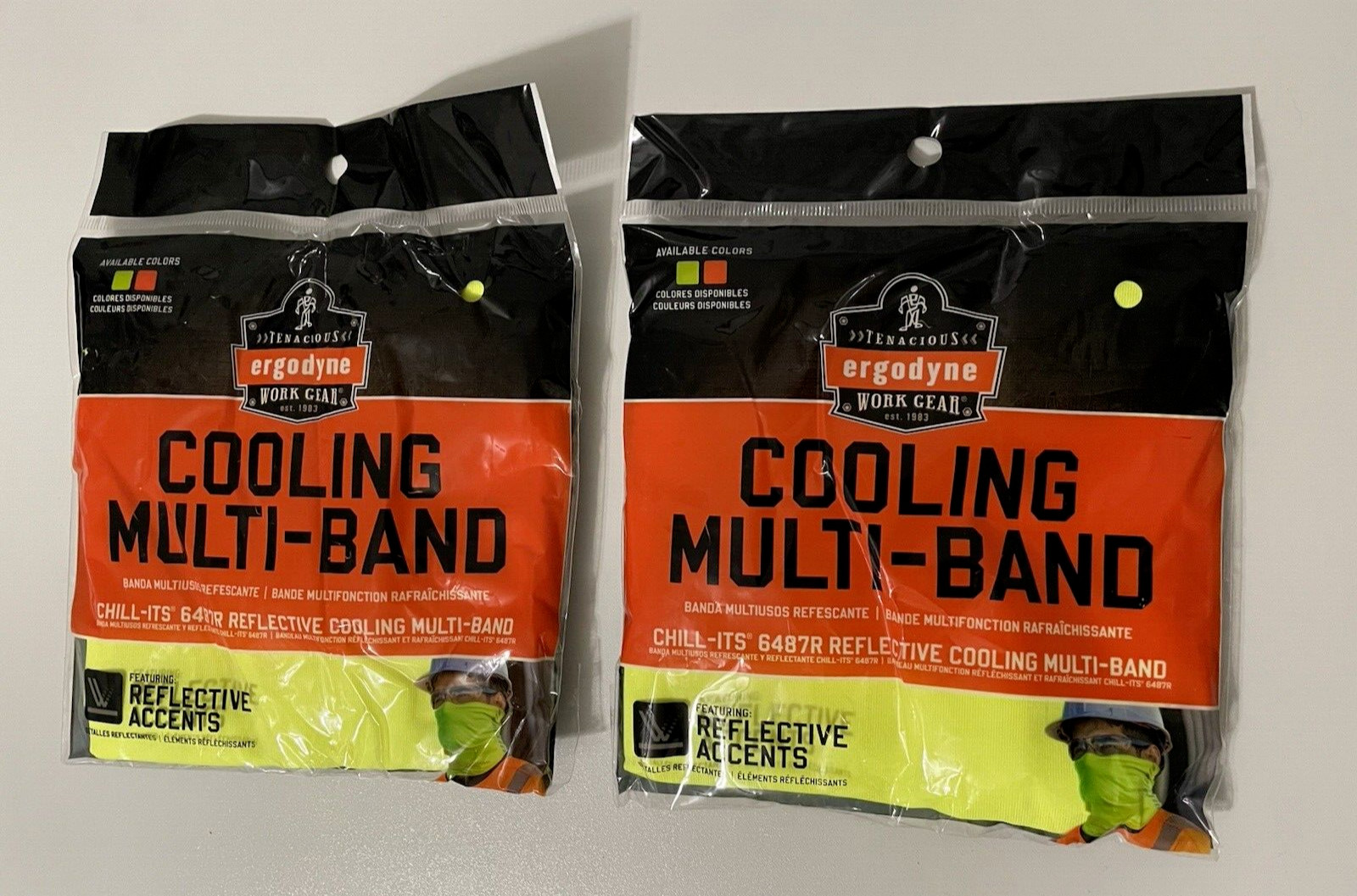 ergodyne Chill Its 6487R Reflective Cooling Multi-Band Bandana, Neck Gaiter