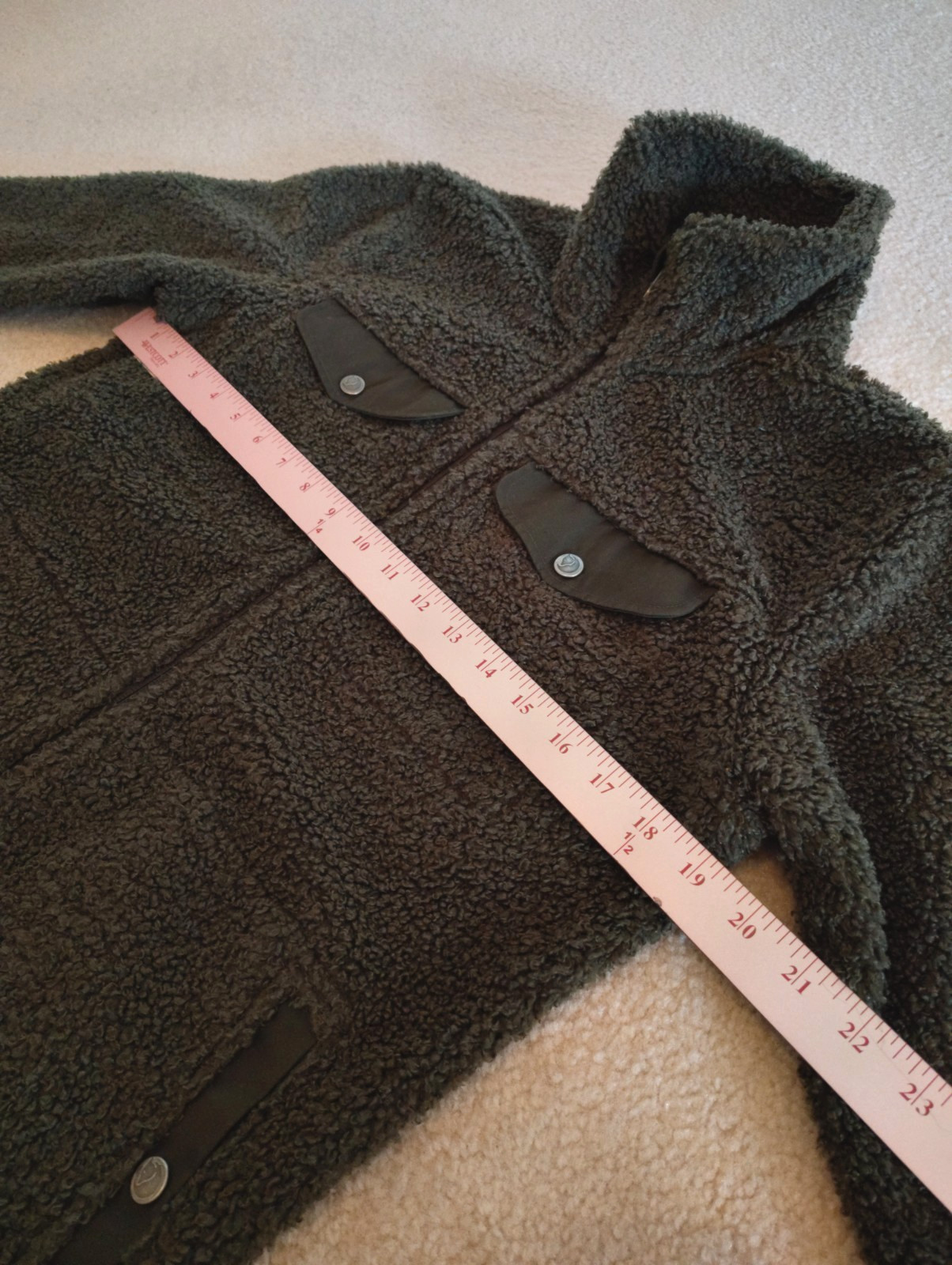 Fjallraven Greenland Pile Fleece Jacket Full Zip Green Mens Size Small